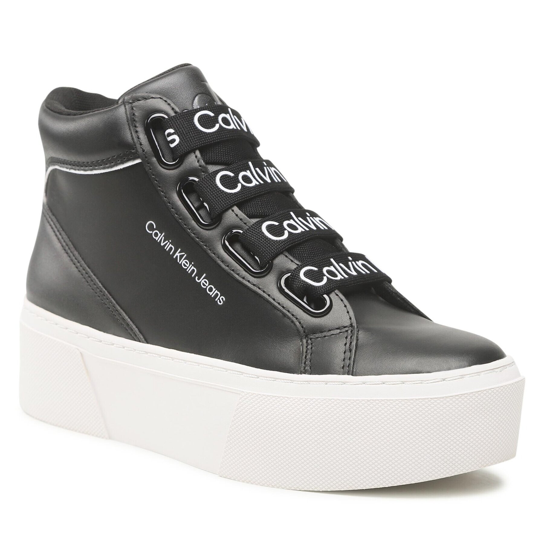 Calvin Klein Jeans Sportcipő Flatform Mid Branded Laces YW0YW00869 Fekete - Pepit.hu