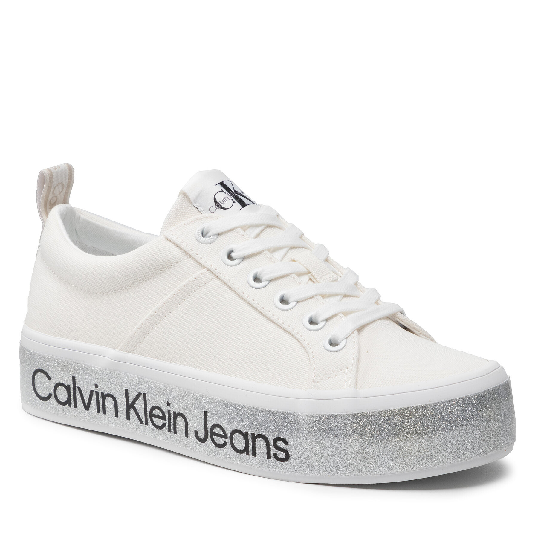 Calvin Klein Jeans Sportcipő Flatform Vulcanized 3 YW0YW00491 Fehér - Pepit.hu