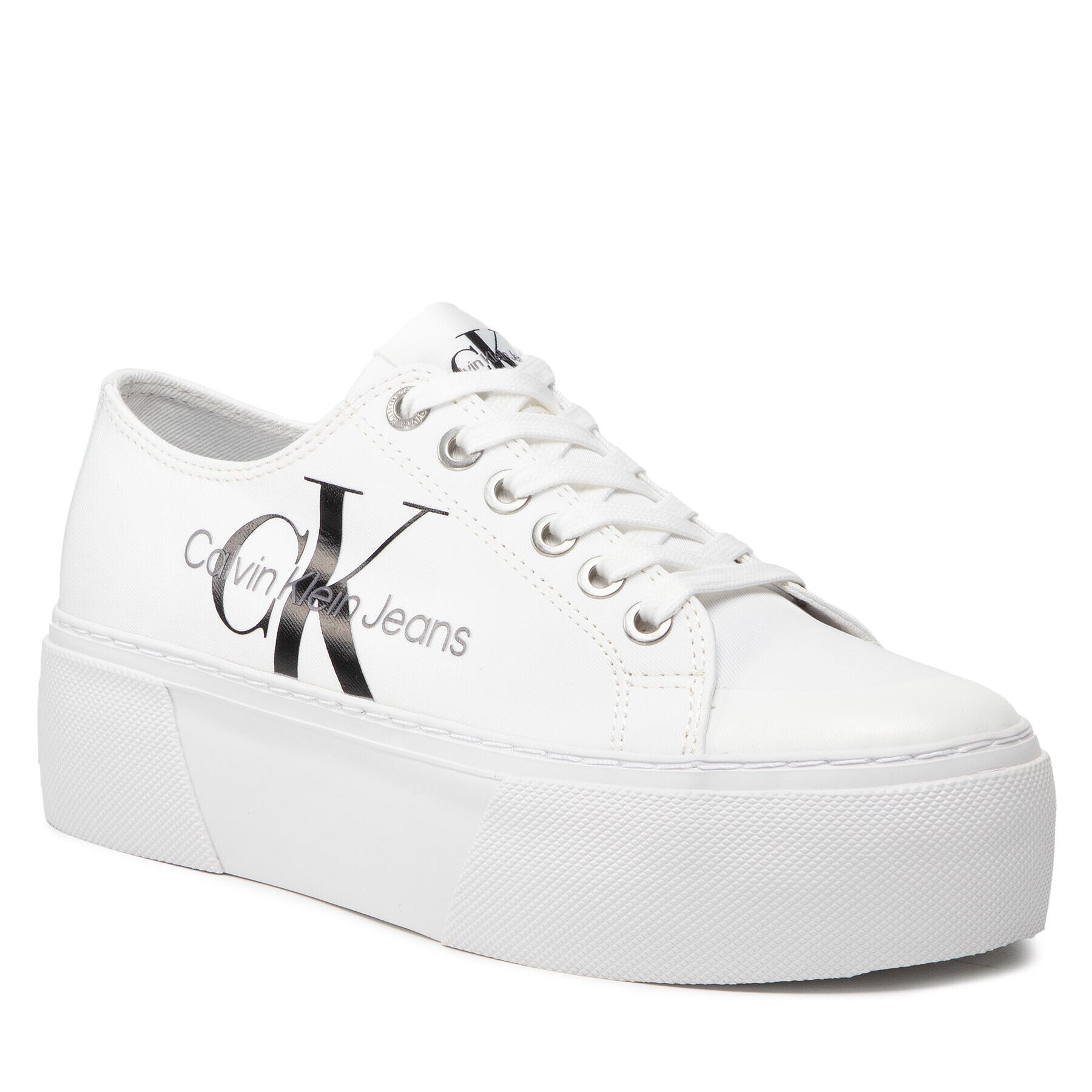 Calvin Klein Jeans Sportcipő Flatform Vulcanized Extra 1 YW0YW00493 Fehér - Pepit.hu