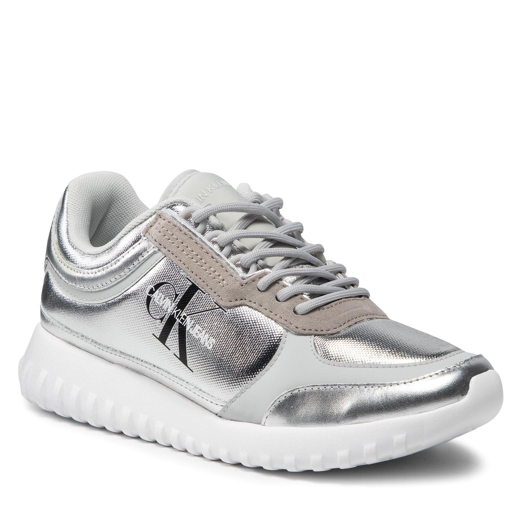 Calvin Klein Jeans Sportcipő Runner Laceup Sneaker Eva YW0YW00466 Ezüst - Pepit.hu