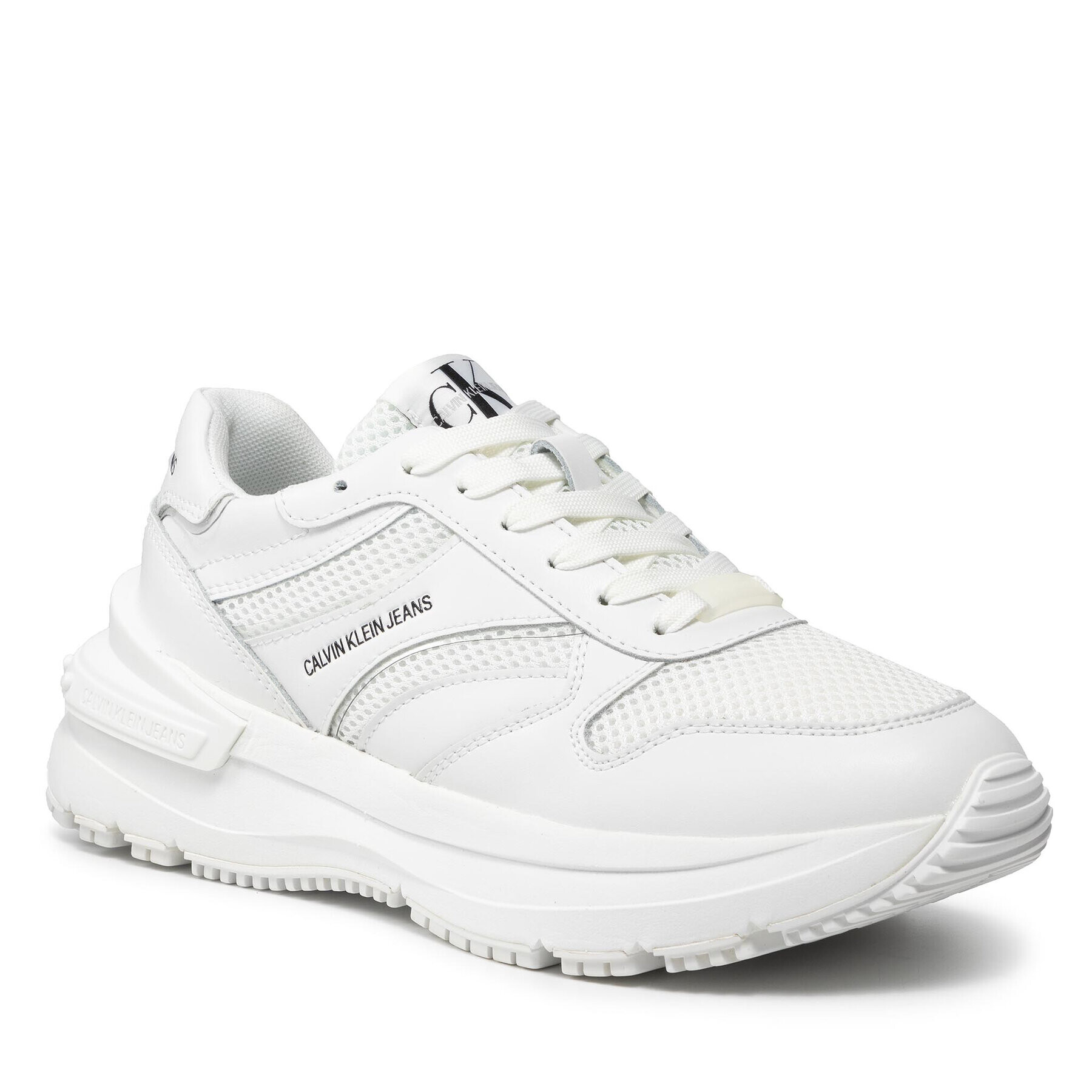 Calvin Klein Jeans Sportcipő Runner Laceup Sneaker Snap Wn YW0YW00467 Fehér - Pepit.hu