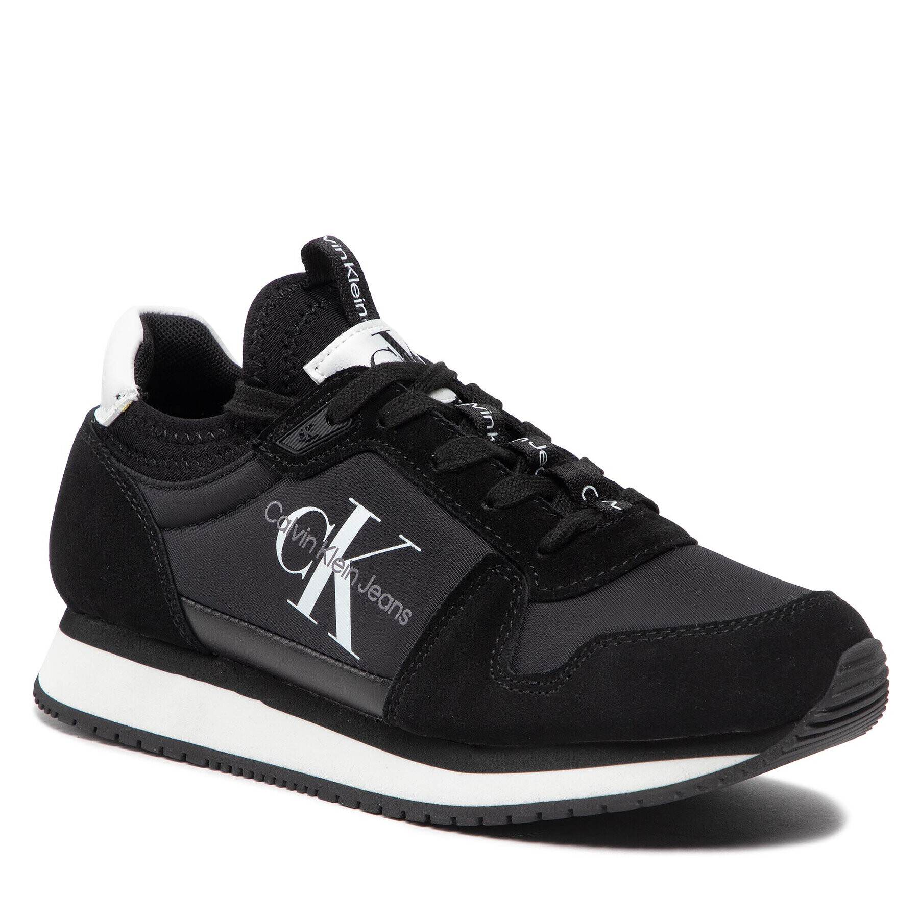 Calvin Klein Jeans Sportcipő Runner Sock Laceup Ny-Lth YW0YW00832 Fekete - Pepit.hu