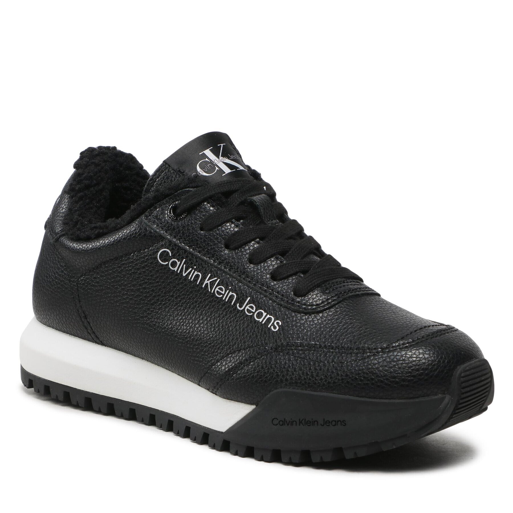 Calvin Klein Jeans Sportcipő Toothy Runner Laceup Lth-W YW0YW00830 Fekete - Pepit.hu