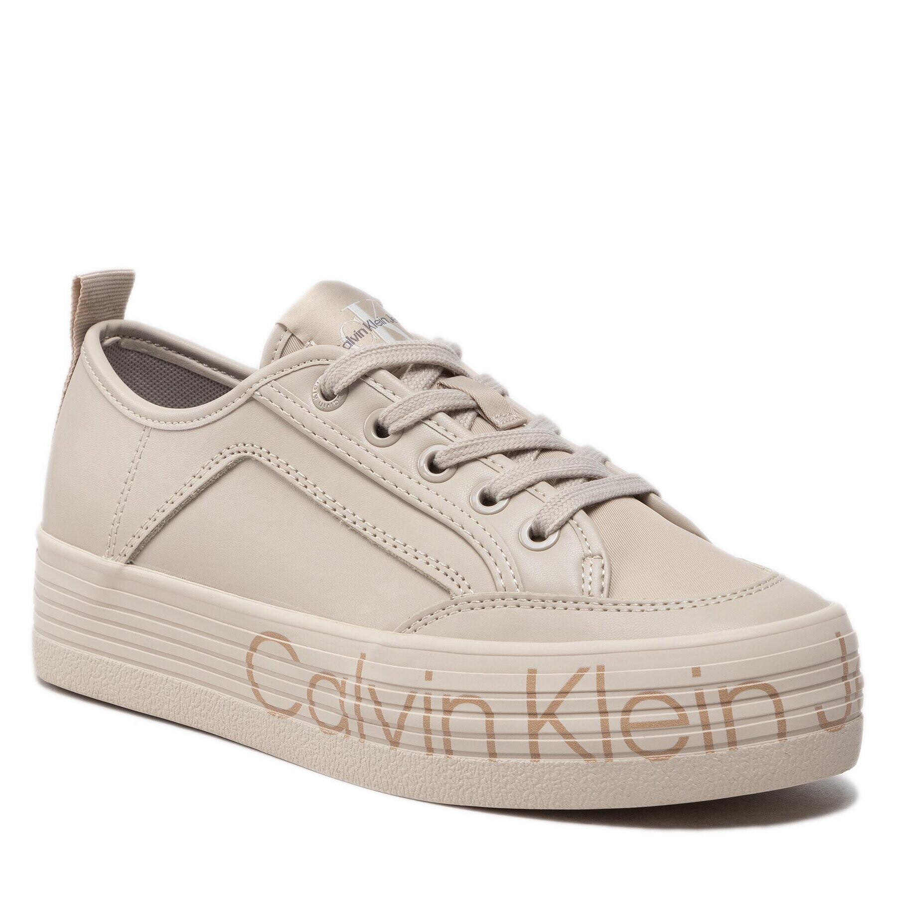 Calvin Klein Jeans Sportcipő Vulc Flatf Low Wrap Around Logo YW0YW01025 Bézs - Pepit.hu