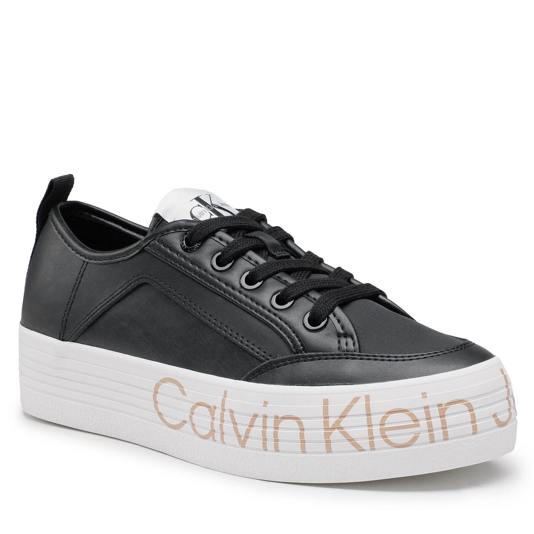 Calvin Klein Jeans Sportcipő Vulc Flatf Low Wrap Around Logo YW0YW01025 Fekete - Pepit.hu