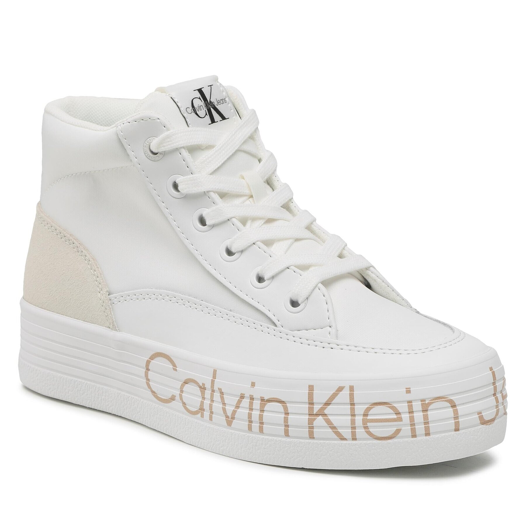 Calvin Klein Jeans Sportcipő Vulc Flatf Mid Wrap Around Logo YW0YW00865 Fehér - Pepit.hu