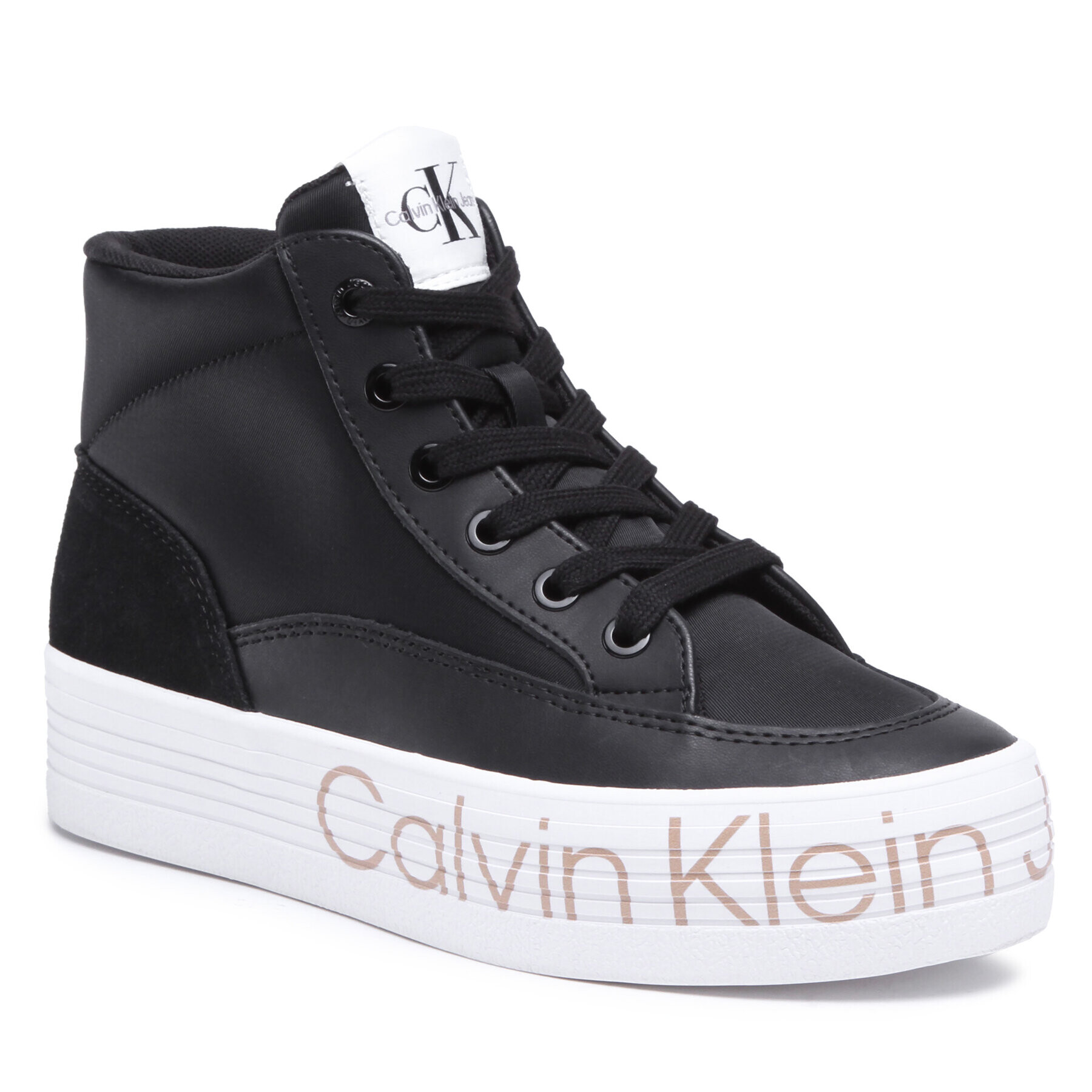 Calvin Klein Jeans Sportcipő Vulc Flatf Mid Wrap Around Logo YW0YW00865 Fekete - Pepit.hu