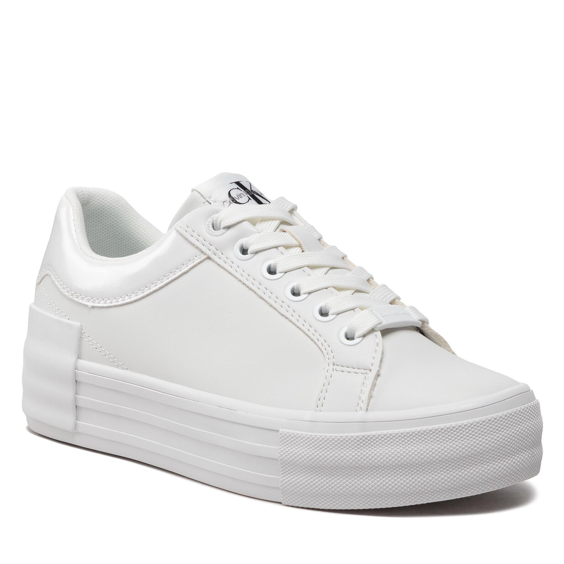 Calvin Klein Jeans Sportcipő Vulc Flatform Bold Lth-Glossy YW0YW00867 Fehér - Pepit.hu