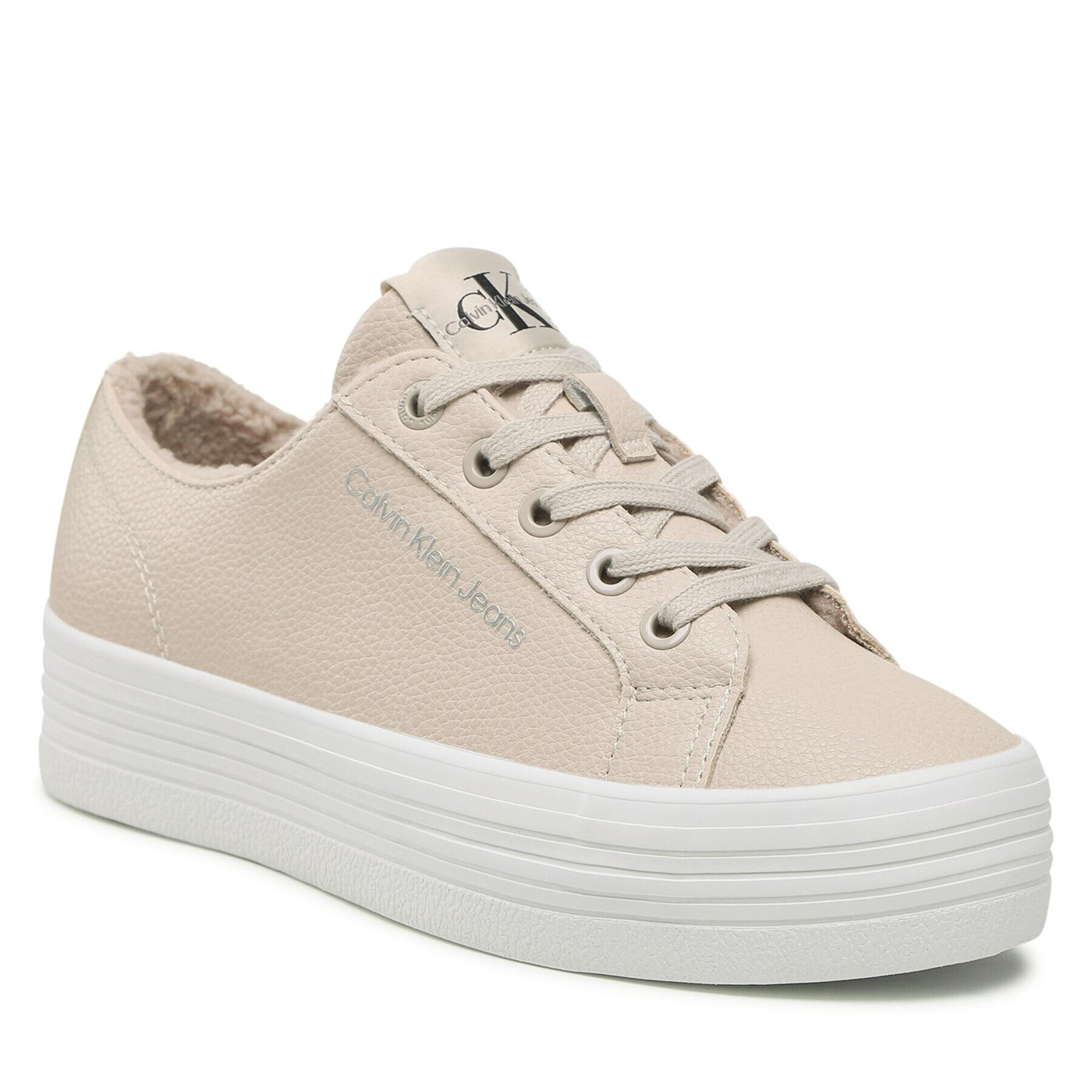 Calvin Klein Jeans Sportcipő Vulc Flatform Laceup Low Lw YW0YW00819 Bézs - Pepit.hu