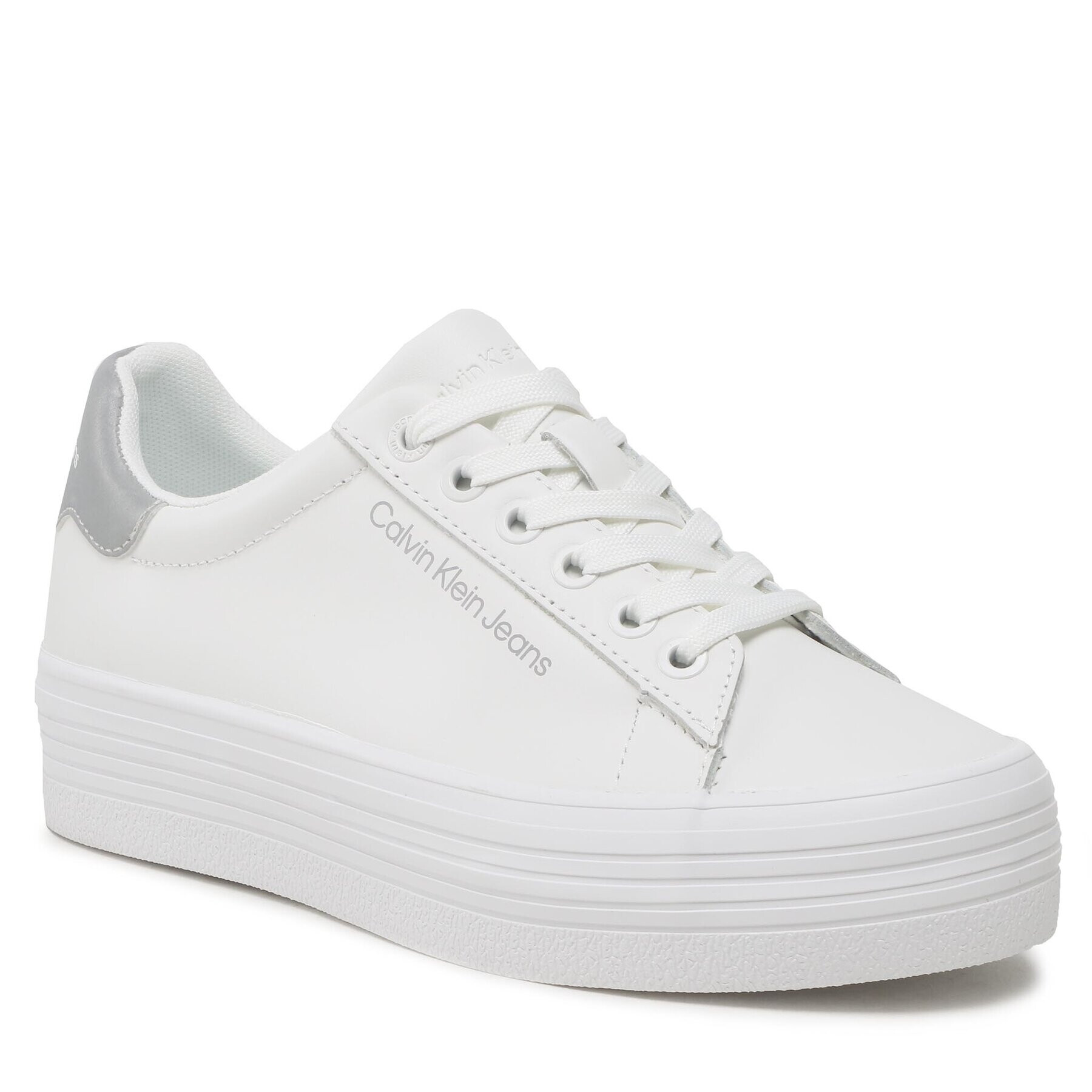 Calvin Klein Jeans Sportcipő Vulc Flatform Laceup Ny Refl Wn YW0YW01220 Fehér - Pepit.hu