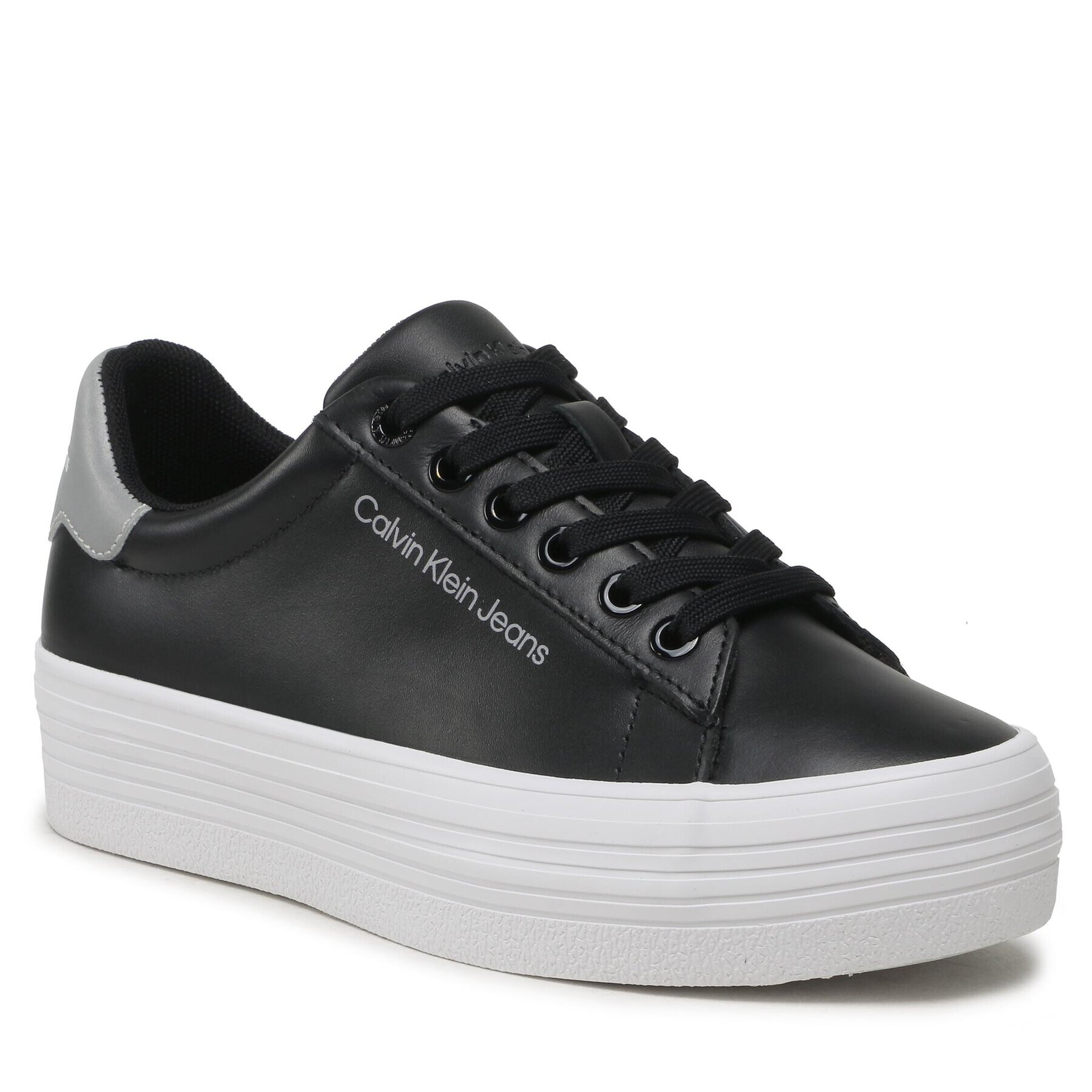 Calvin Klein Jeans Sportcipő Vulc Flatform Laceup Ny Refl Wn YW0YW01220 Fekete - Pepit.hu