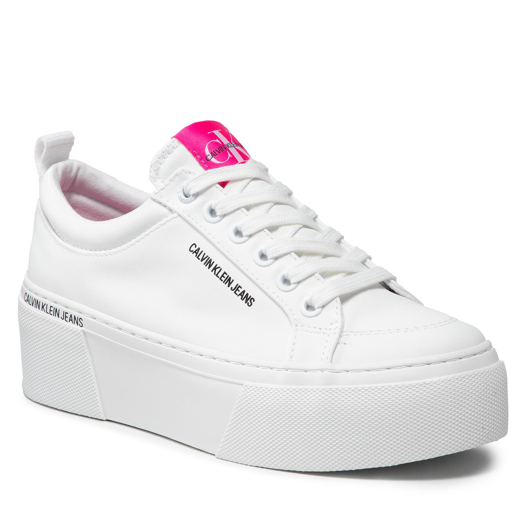 Calvin Klein Jeans Sportcipő Vulcanized Flatform+ Laceup YW0YW00435 Fehér - Pepit.hu