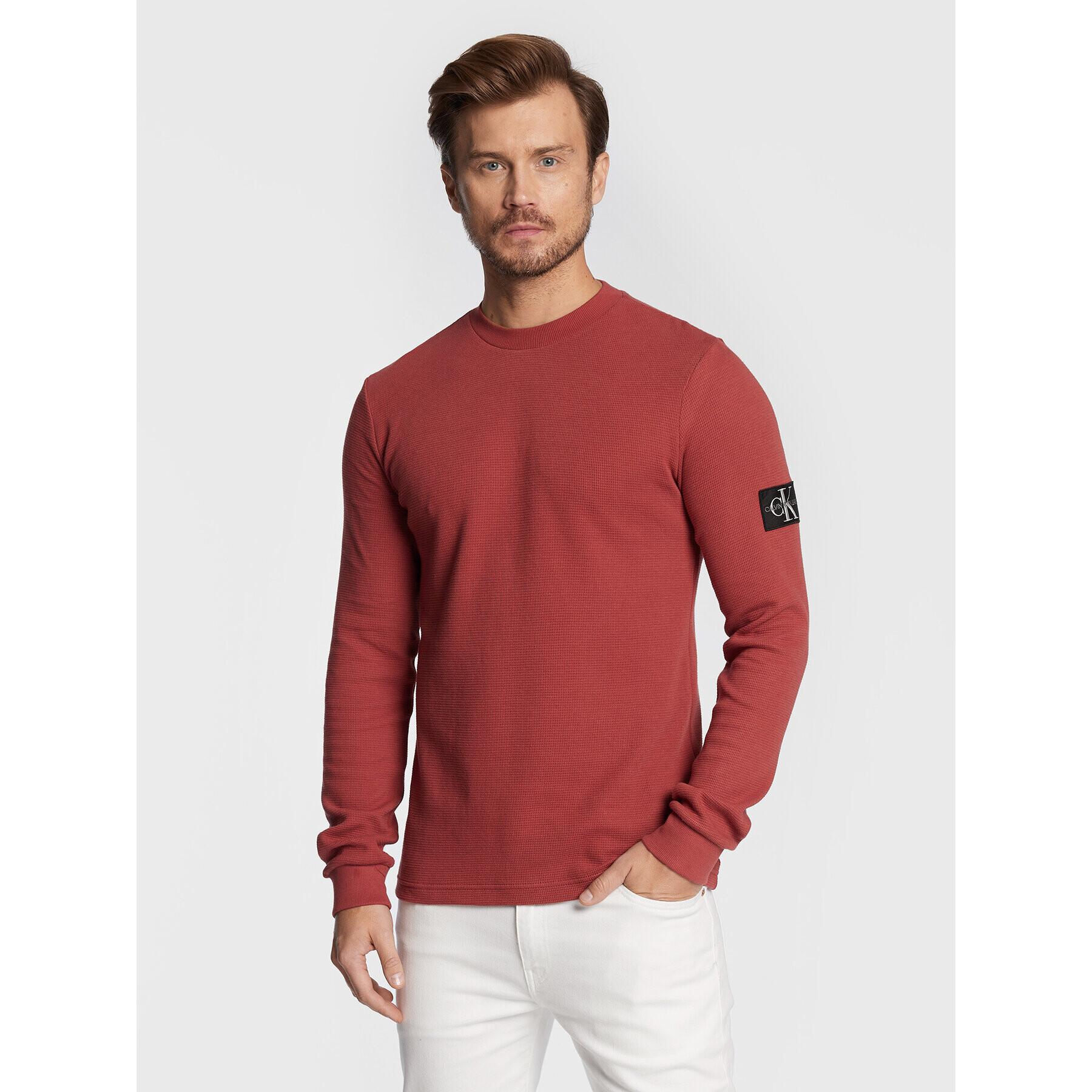 Calvin Klein Jeans Sweater J30J316610 Piros Regular Fit - Pepit.hu