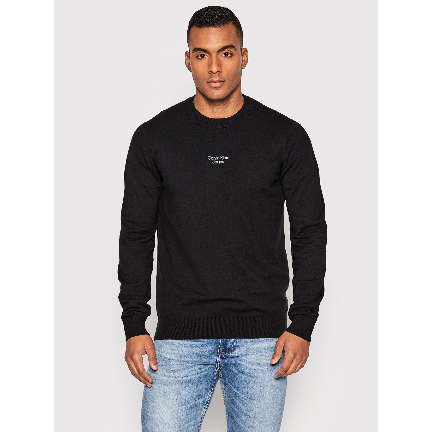 Calvin Klein Jeans Sweater J30J320618 Fekete Regular Fit - Pepit.hu