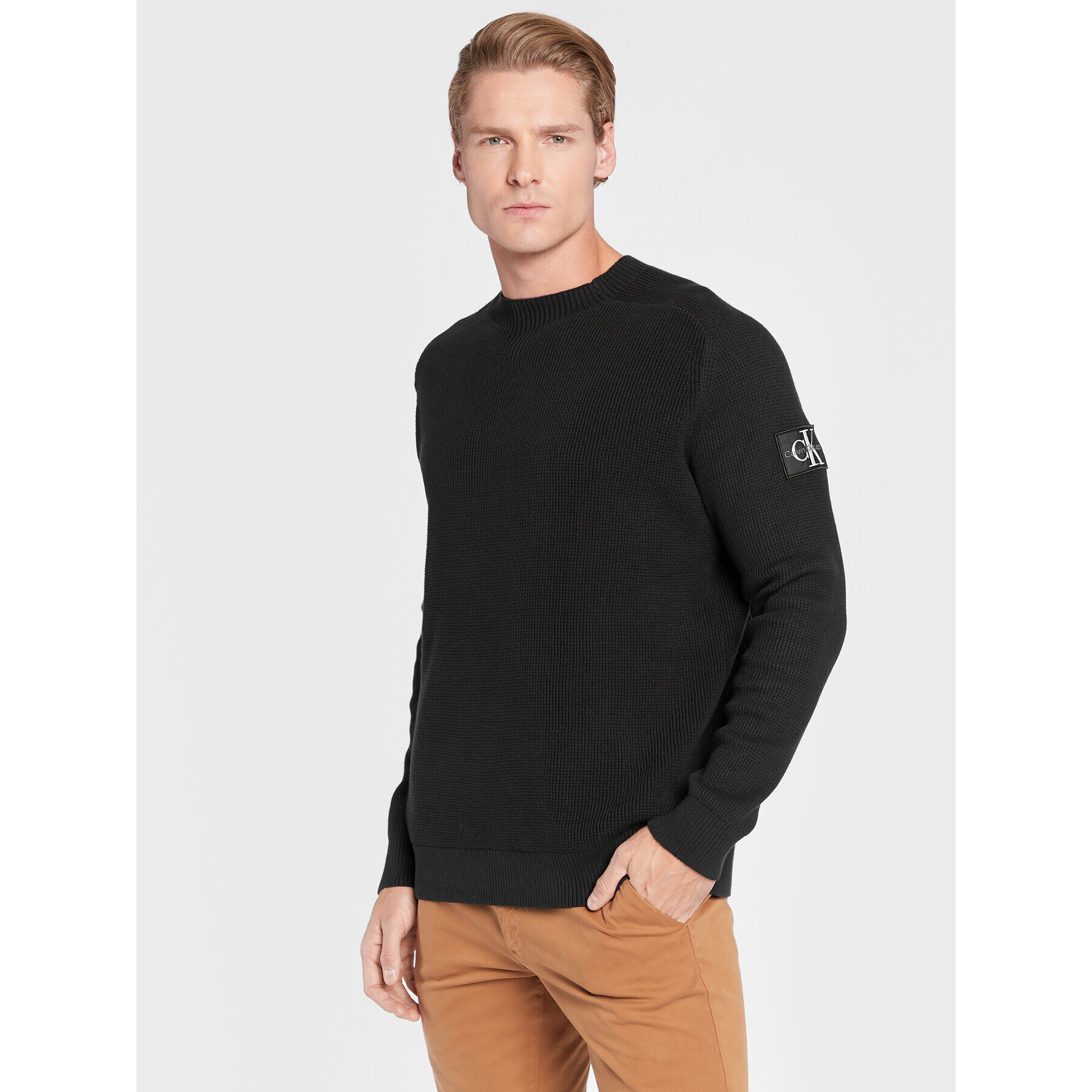 Calvin Klein Jeans Sweater J30J321692 Fekete Relaxed Fit - Pepit.hu