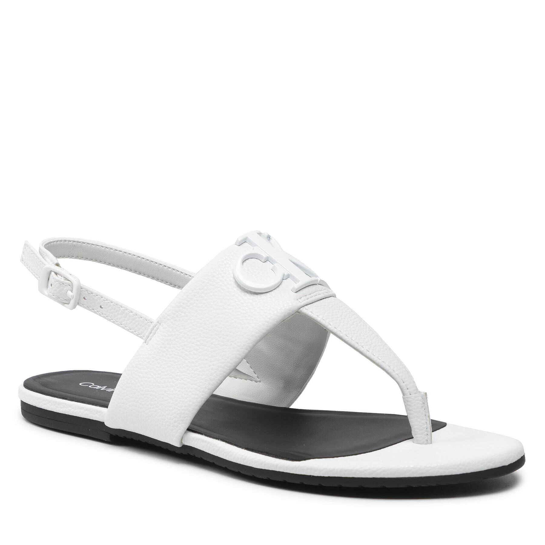 Calvin Klein Jeans Szandál Flat Sandal Hw Lth 2 YW0YW00544 Fehér - Pepit.hu