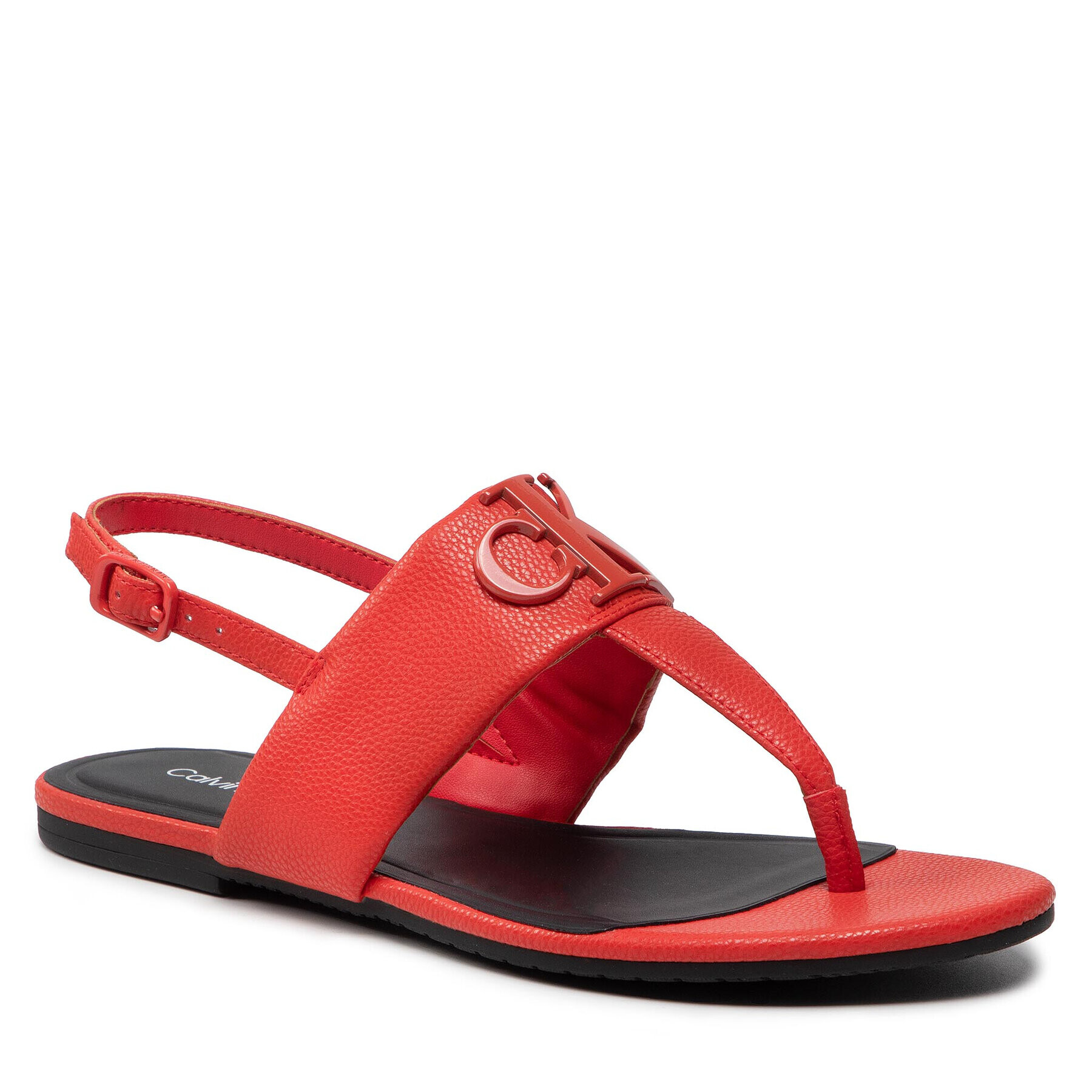 Calvin Klein Jeans Szandál Flat Sandal Hw Lth 2 YW0YW00544 Piros - Pepit.hu