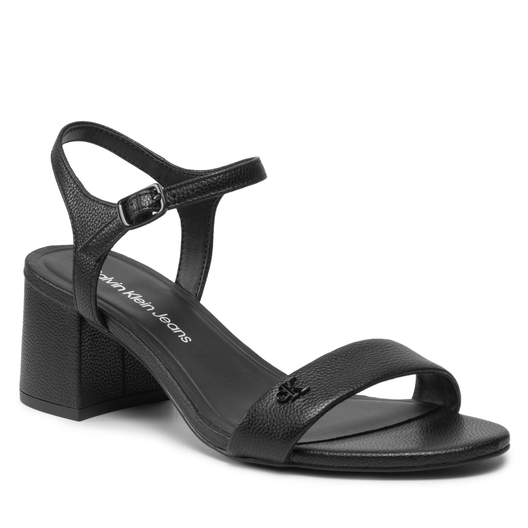 Calvin Klein Jeans Szandál Heel Sandal Strap Lth YW0YW00554 Fekete - Pepit.hu