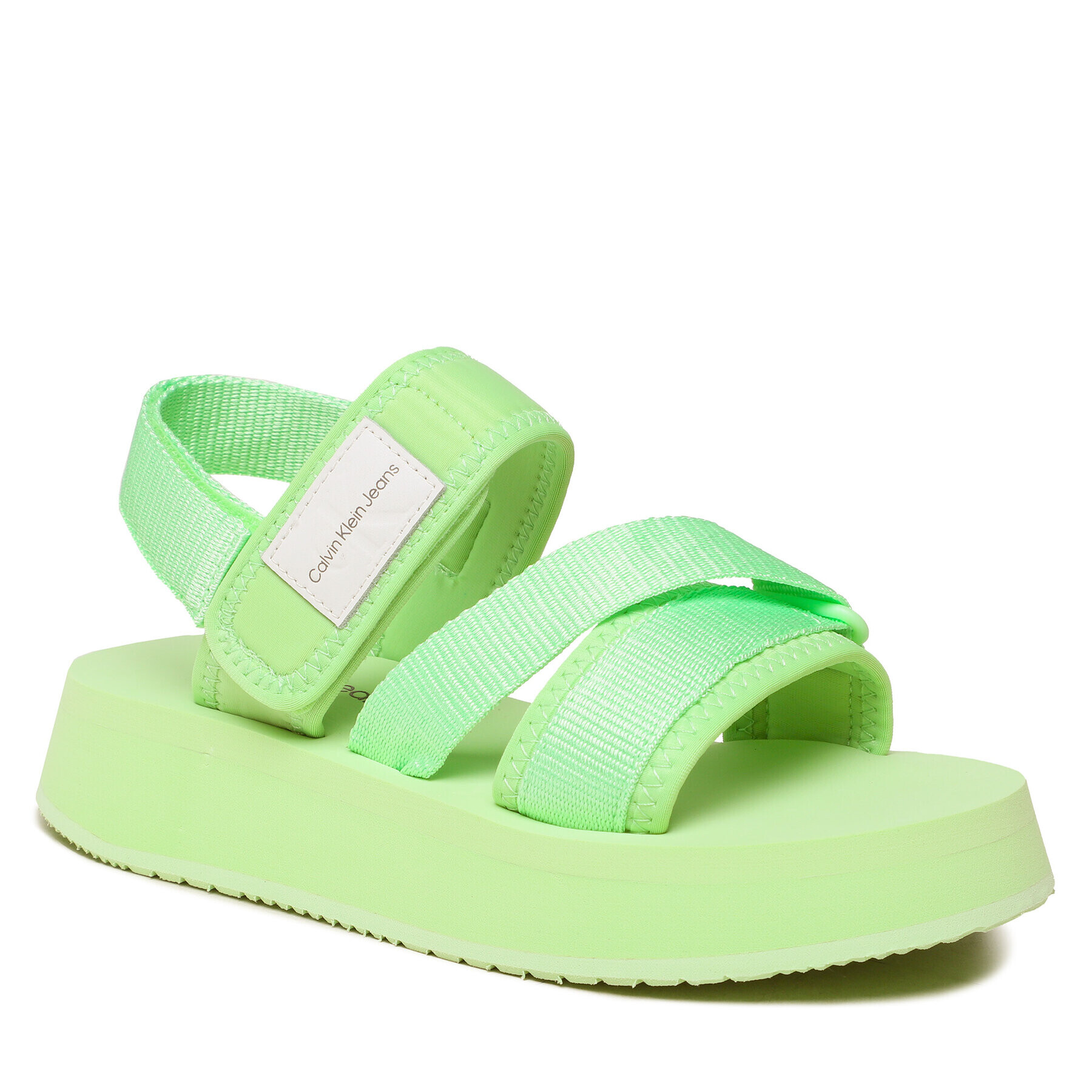 Calvin Klein Jeans Szandál Prefresato Sandal Badge YW0YW00967 Zöld - Pepit.hu