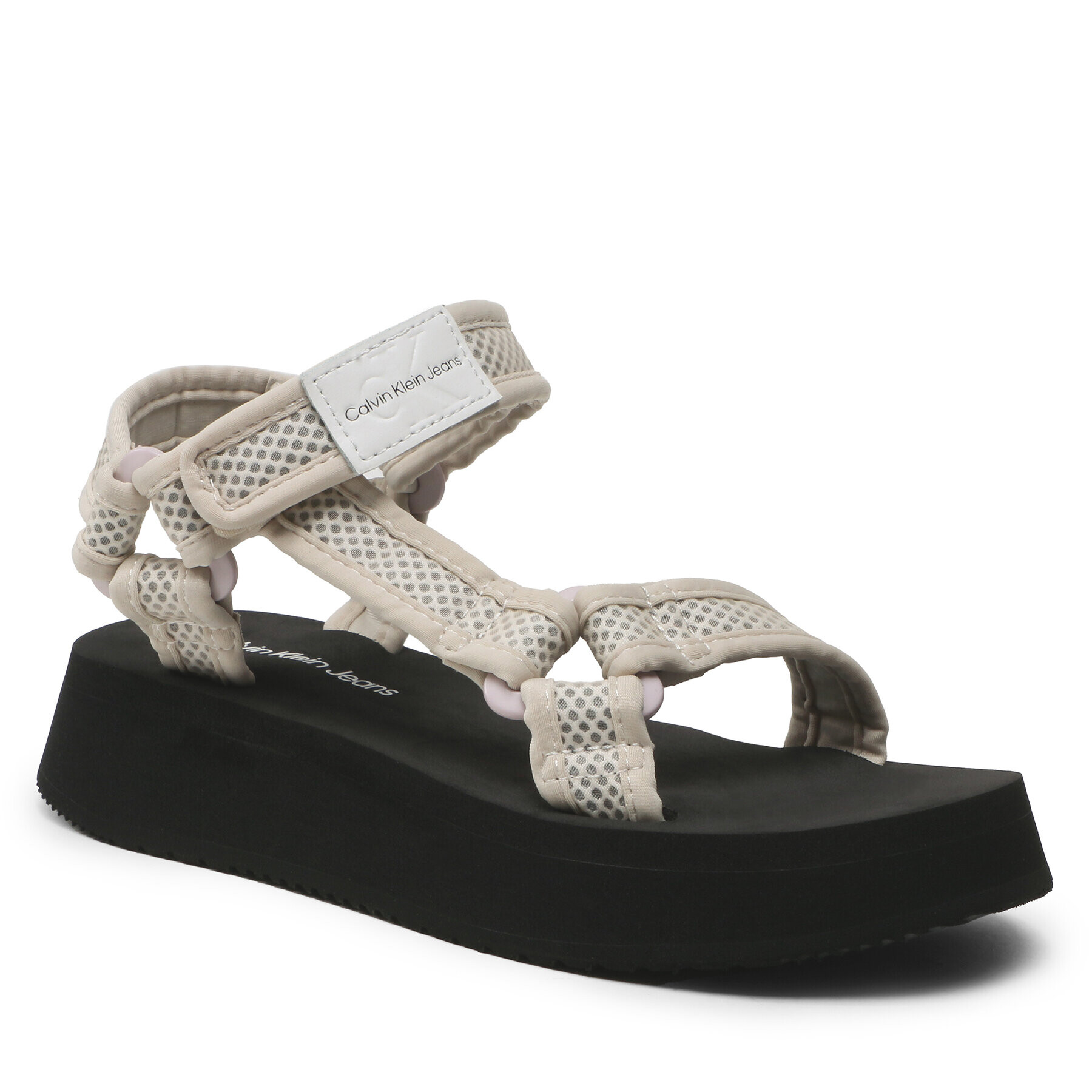 Calvin Klein Jeans Szandál Prefresato Sandal Webbing Mesh YW0YW00969 Bézs - Pepit.hu