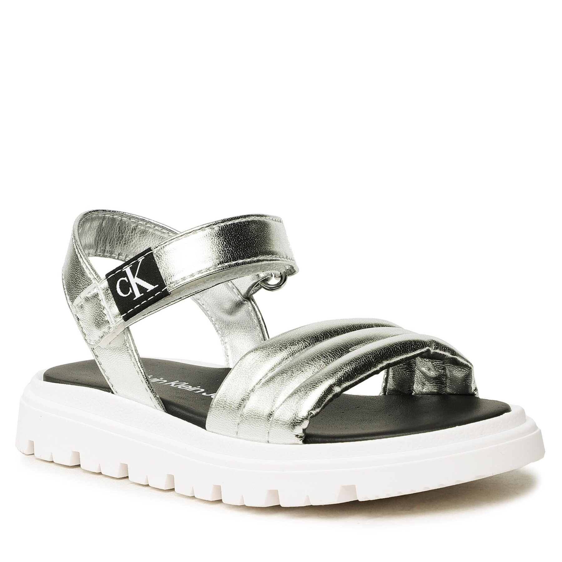 Calvin Klein Jeans Szandál Velcro Sandal V4A2-80511-0243 Ezüst - Pepit.hu