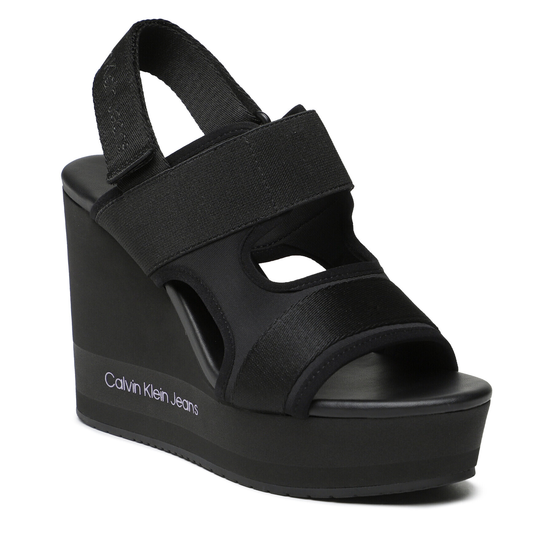 Calvin Klein Jeans Szandál Wedge Sandal Webbing YW0YW01073 Fekete - Pepit.hu