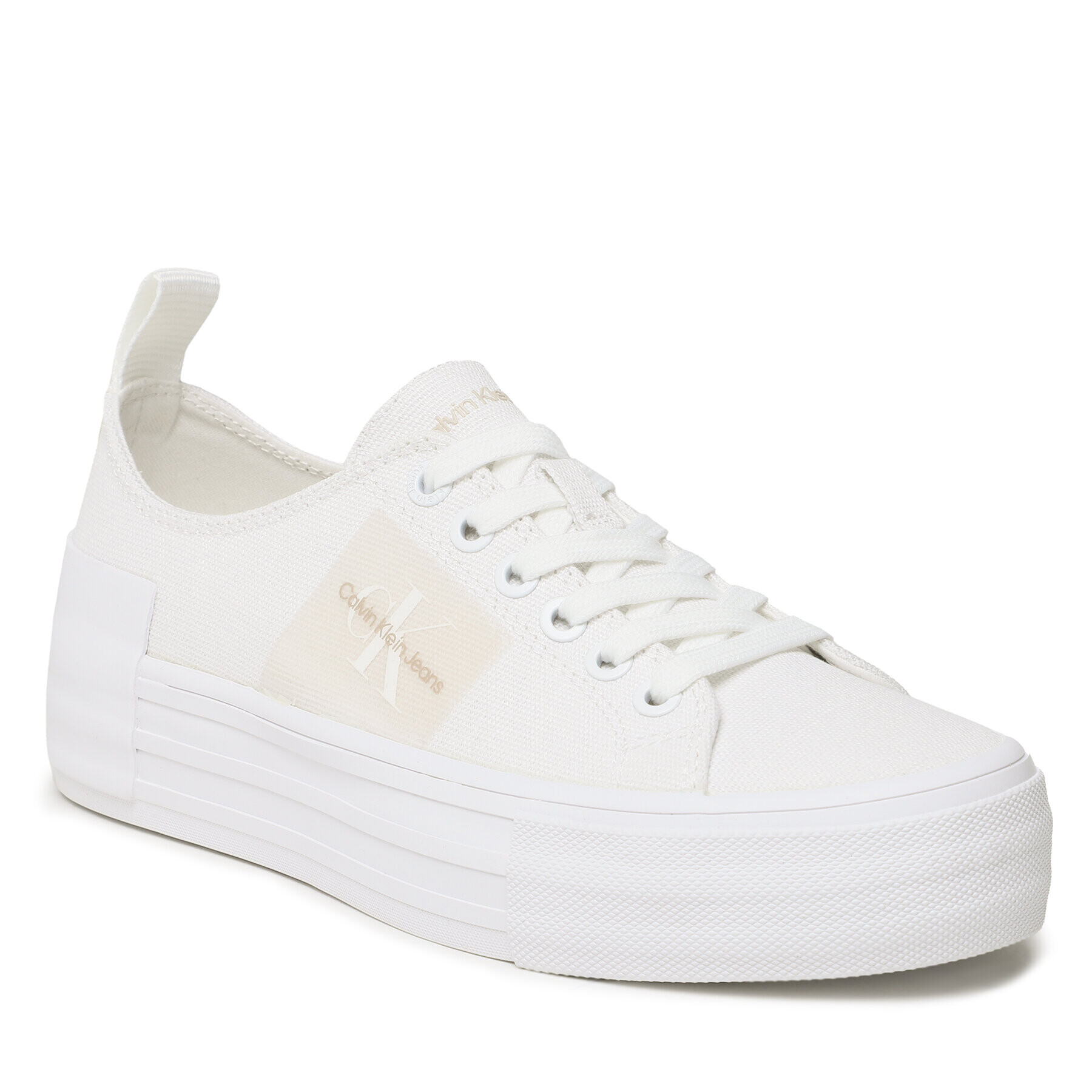 Calvin Klein Jeans Teniszcipő Bold Vulc Flat Laceup YW0YW01039 Fehér - Pepit.hu