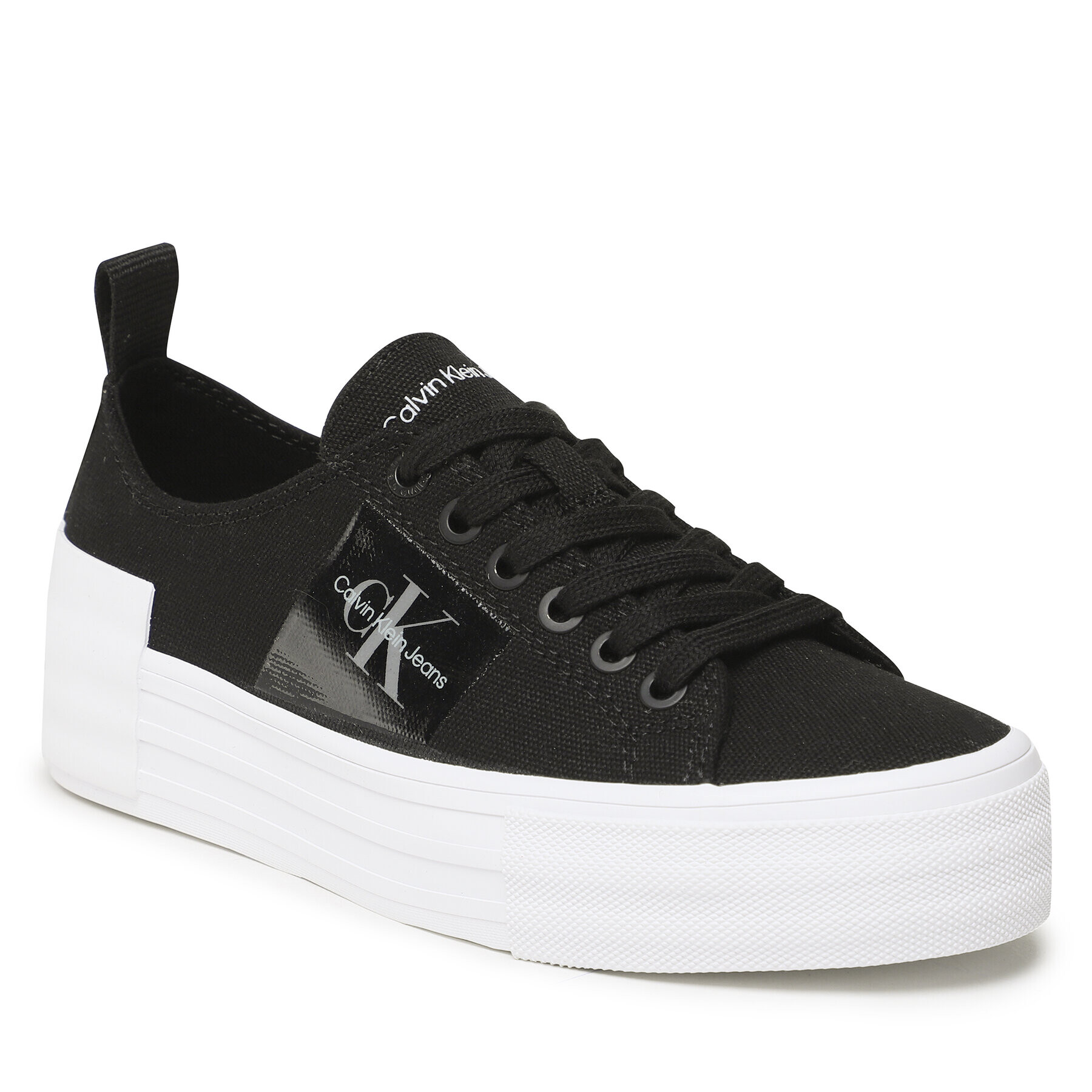 Calvin Klein Jeans Teniszcipő Bold Vulc Flatf Laceup Wn YW0YW01039 Fekete - Pepit.hu