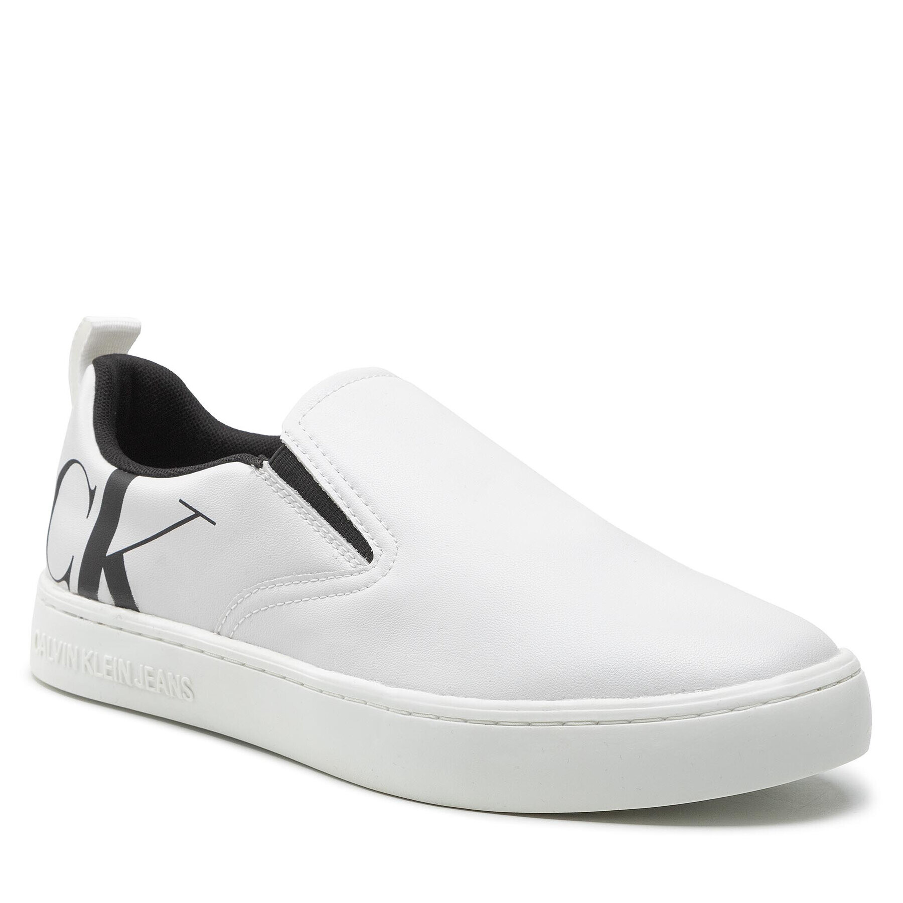 Calvin Klein Jeans Teniszcipő Classic Cupsole Slipon Lth YM0YM00490 Fehér - Pepit.hu