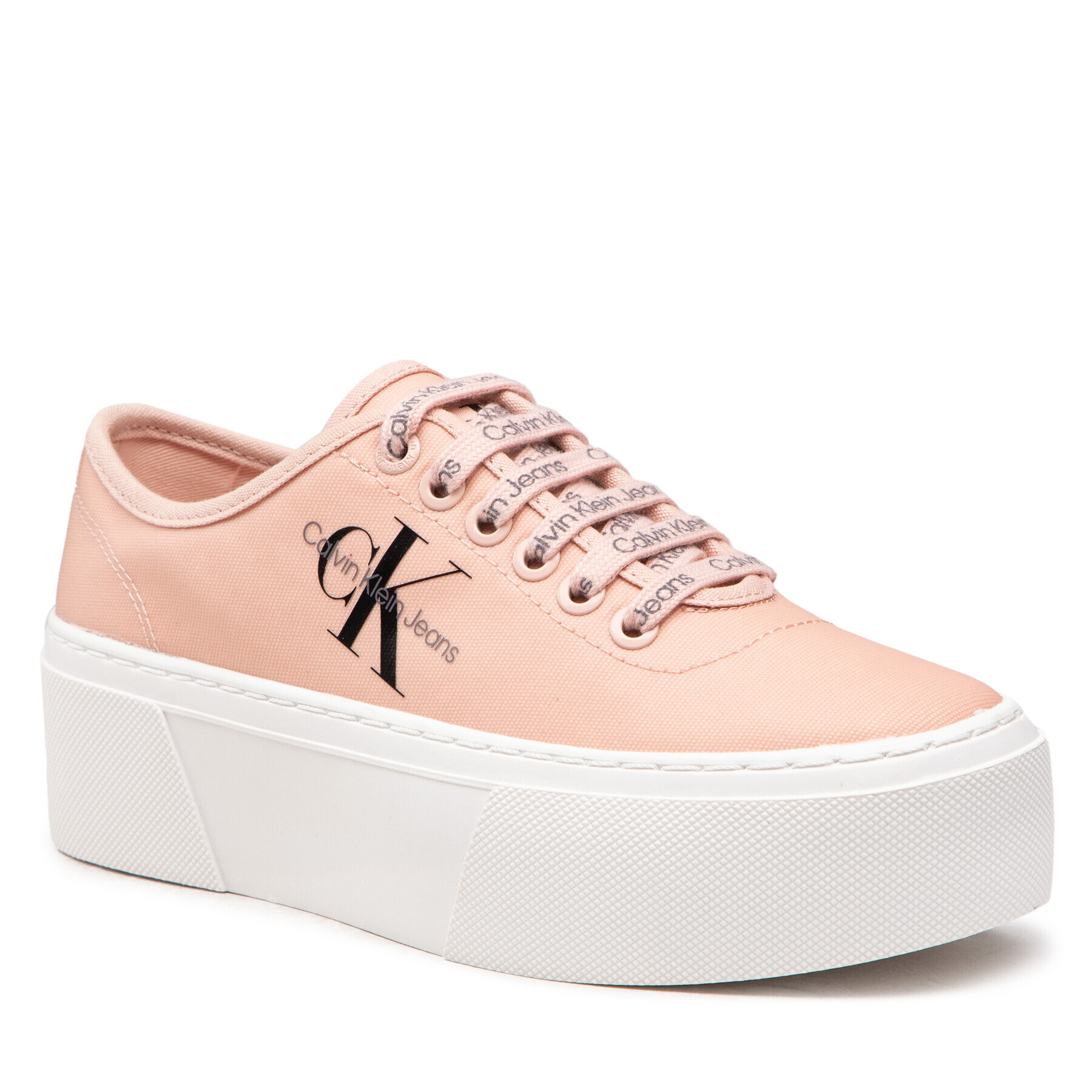 Calvin Klein Jeans Teniszcipő Cupsole Flatform Laceup Low Txt YW0YW00766TKY Rózsaszín - Pepit.hu