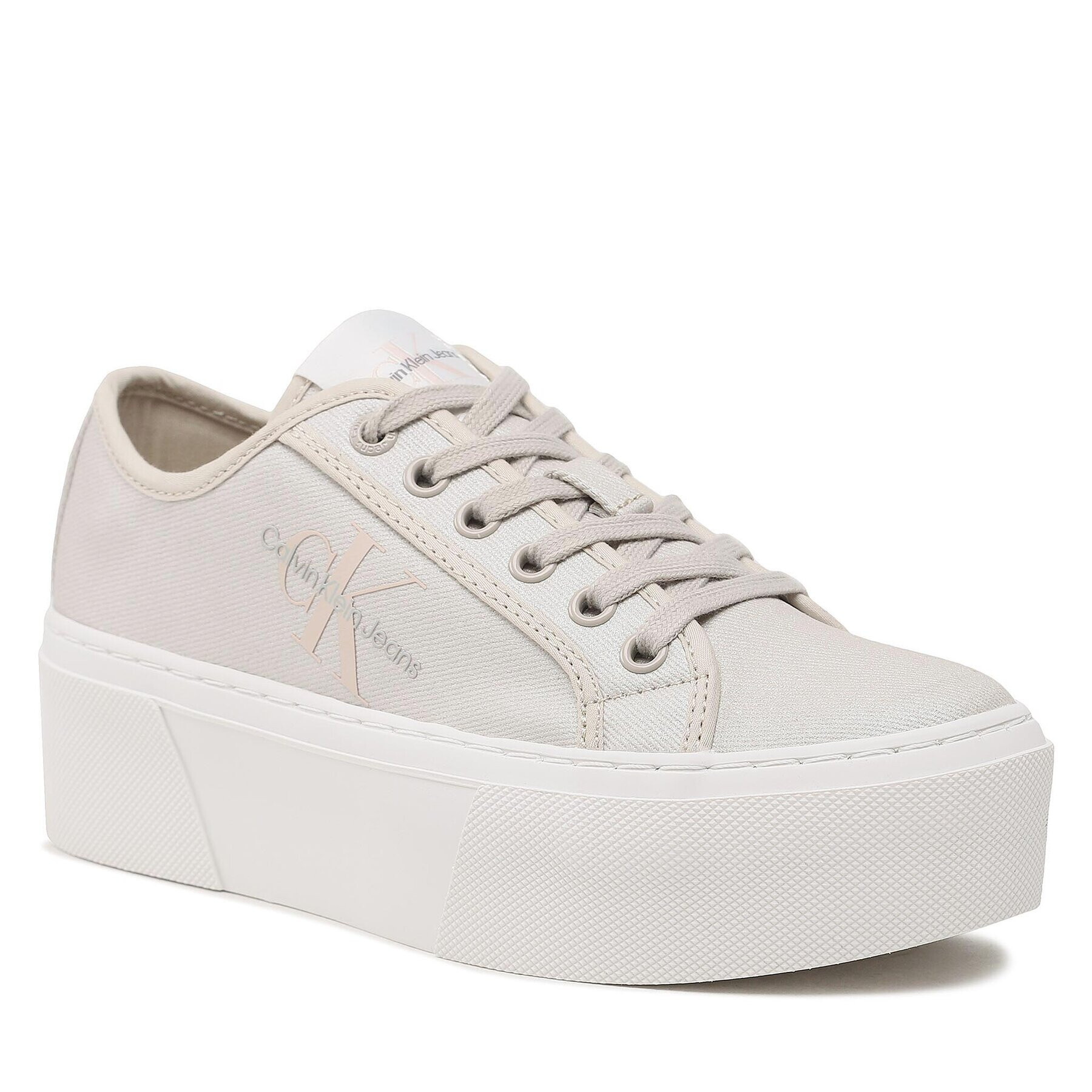 Calvin Klein Jeans Teniszcipő Cupsole Flatform Ny Pearl Wn YW0YW01221 Bézs - Pepit.hu