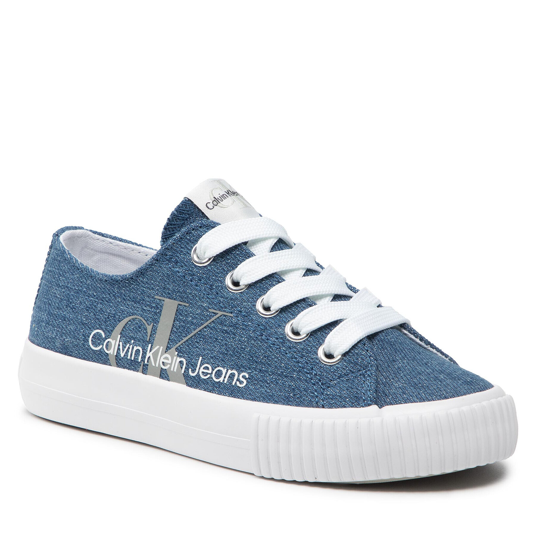 Calvin Klein Jeans Teniszcipő Low Cut Lace-Up Sneaker V3X9-80125-0890 M Kék - Pepit.hu