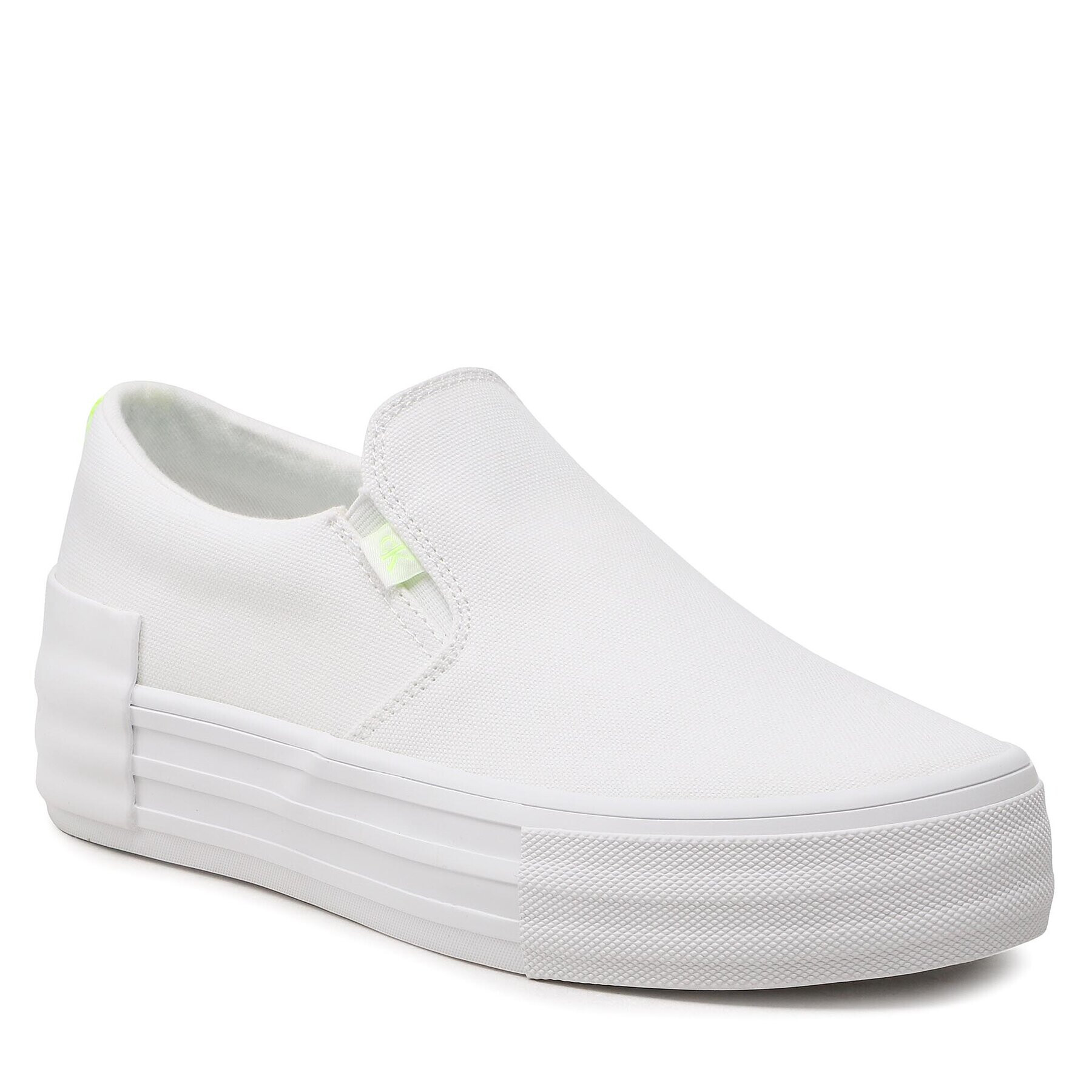 Calvin Klein Jeans Teniszcipő Vulc Flatf Bold Slipon Fluo Cont YW0YW00905 Fehér - Pepit.hu