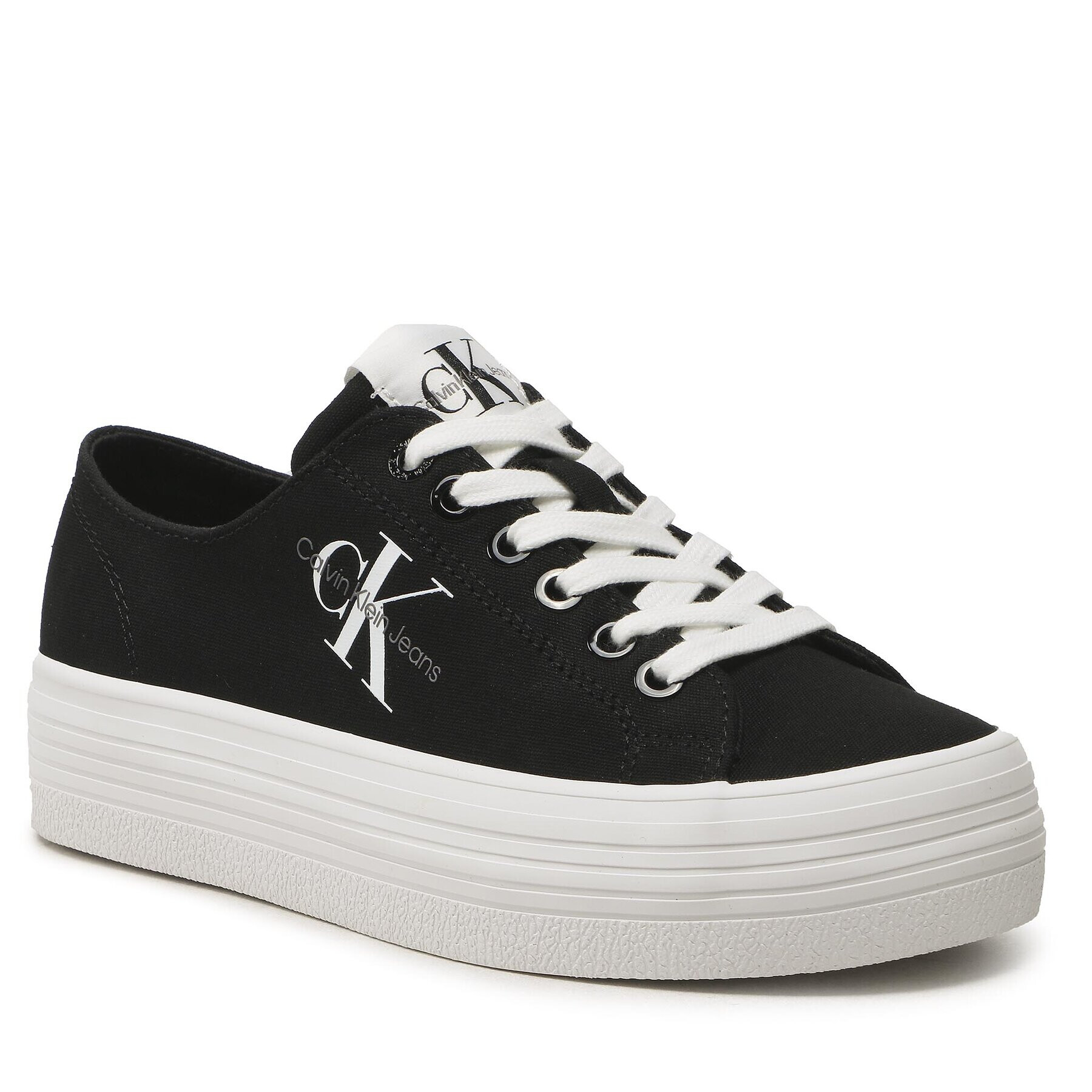 Calvin Klein Jeans Teniszcipő Vulc Flatform Essential Mono YW0YW01030 Fekete - Pepit.hu