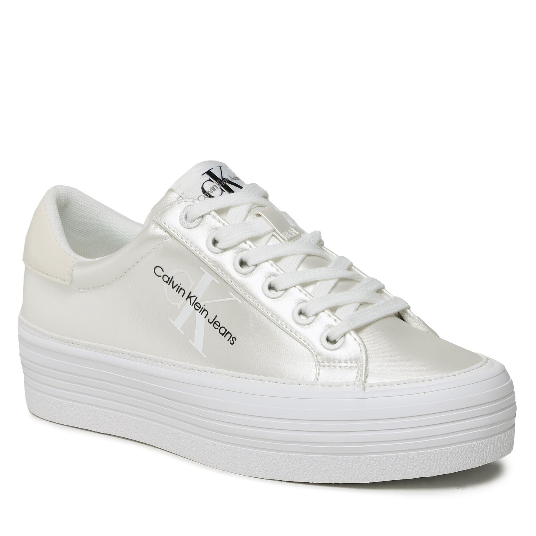 Calvin Klein Jeans Teniszcipő Vulc Flatform Laceup Ny Pearl Wn YW0YW01037 Fehér - Pepit.hu