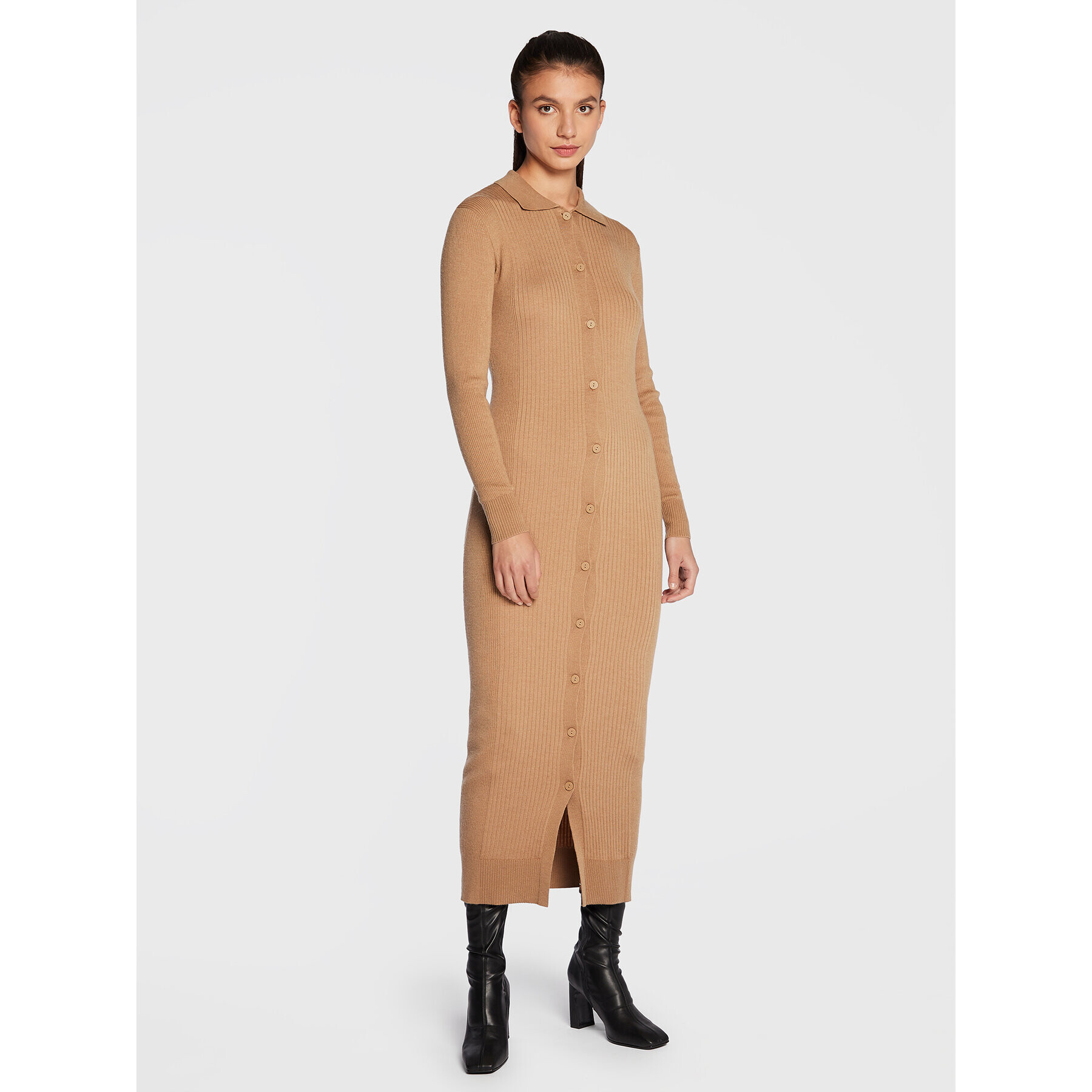 Calvin Klein Kötött ruha K20K204940 Bézs Slim Fit - Pepit.hu