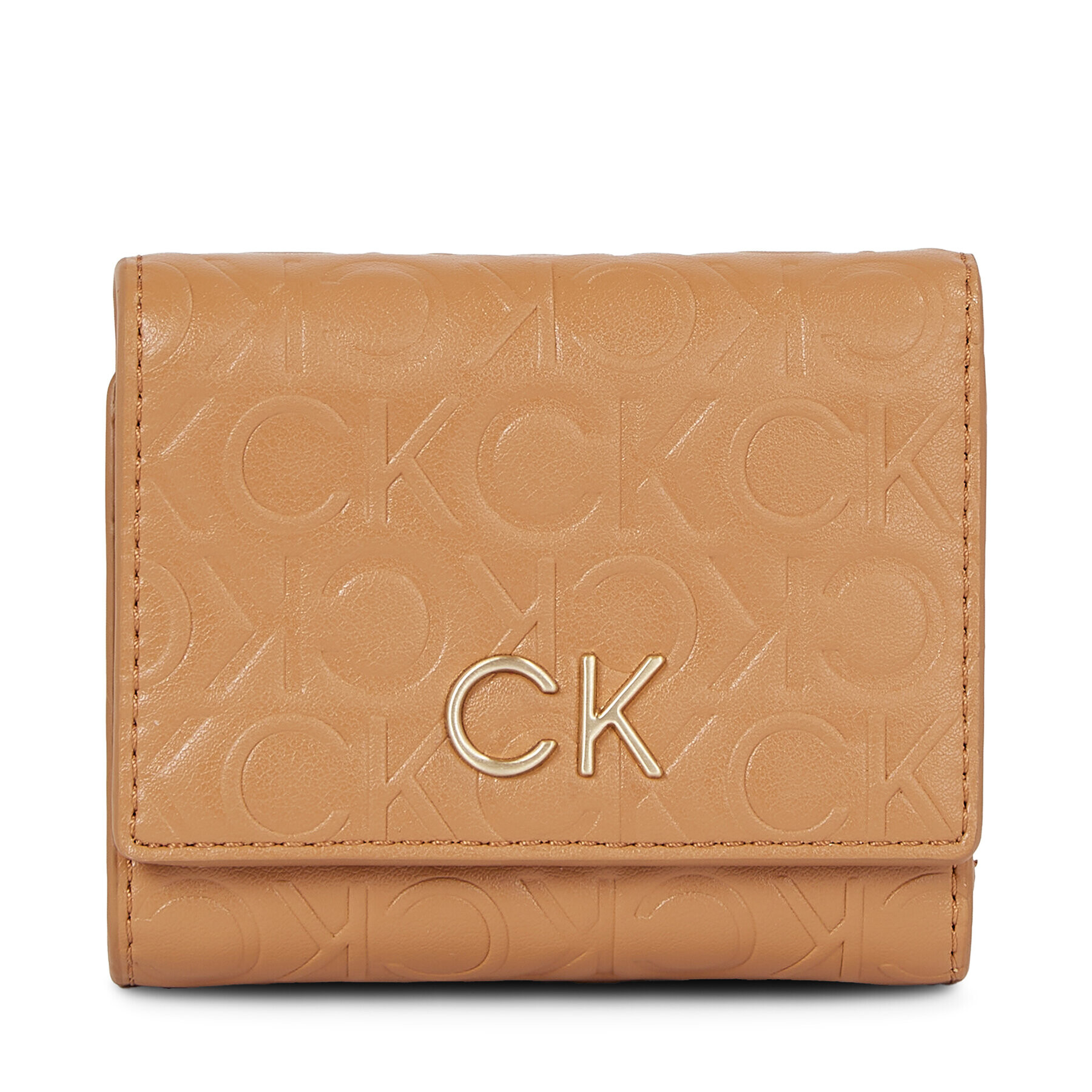 Calvin Klein Női pénztárca Re-Lock Trifold Xs Emb K60K611321 Barna - Pepit.hu