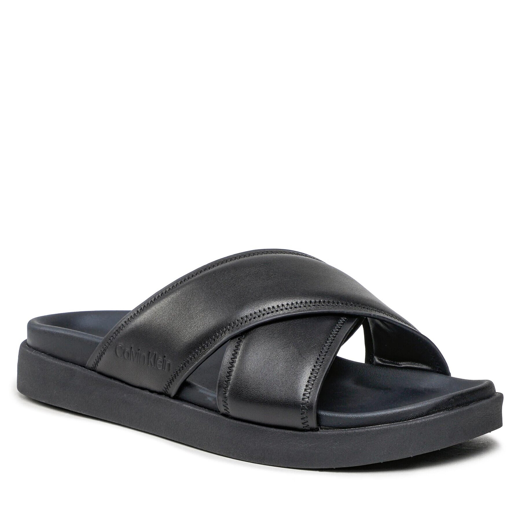 Calvin Klein Papucs Criss Cross Sandal Lth HM0HM01069 Fekete - Pepit.hu