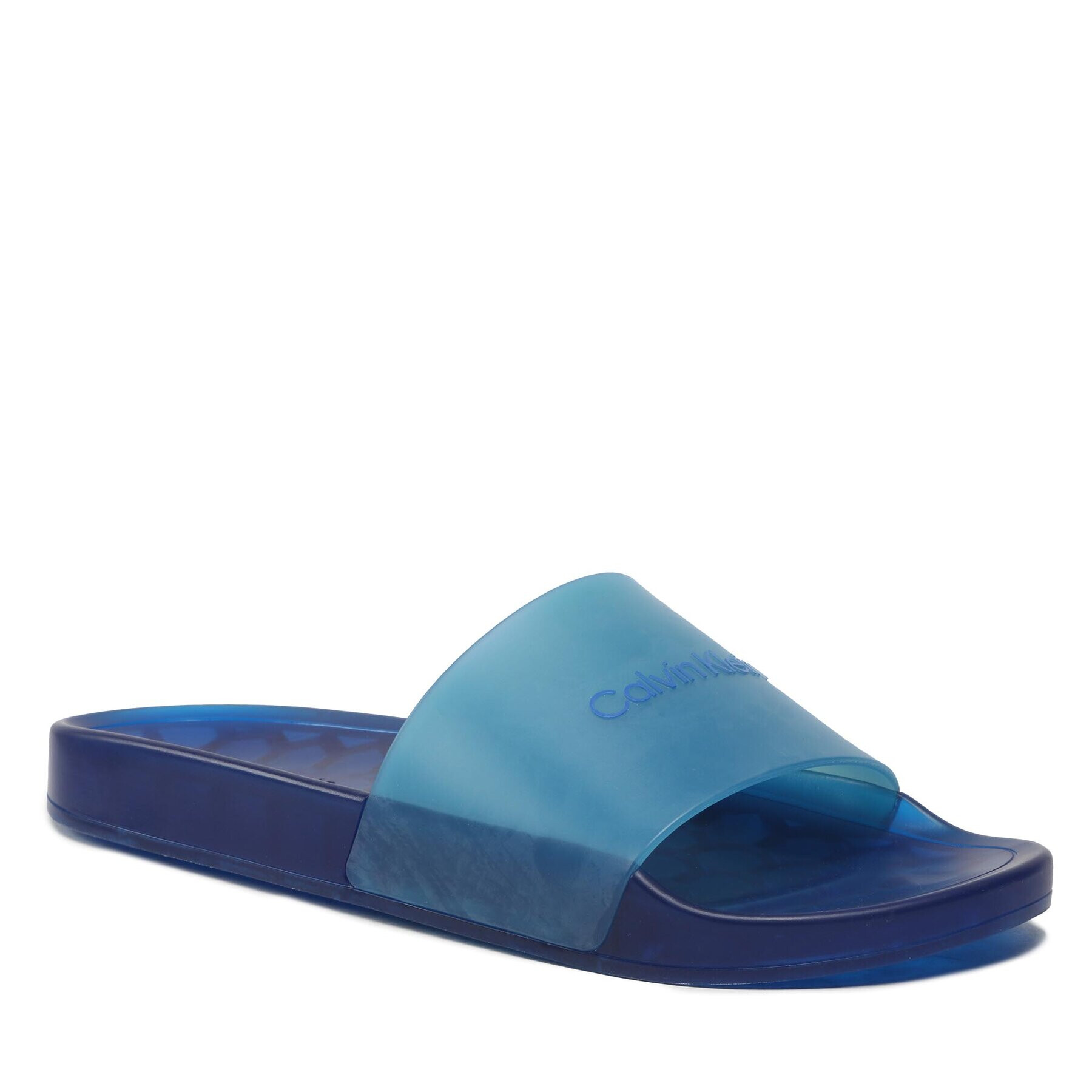 Calvin Klein Papucs Transp Pool Slide Rubber HM0HM00982 Kék - Pepit.hu