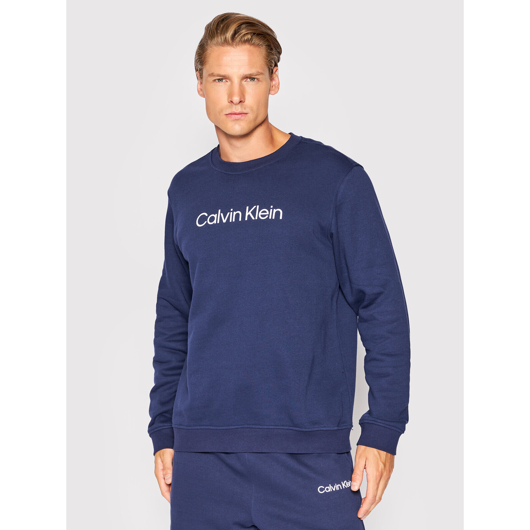 Calvin Klein Performance Pulóver 00GMS2W305 Sötétkék Regular Fit - Pepit.hu