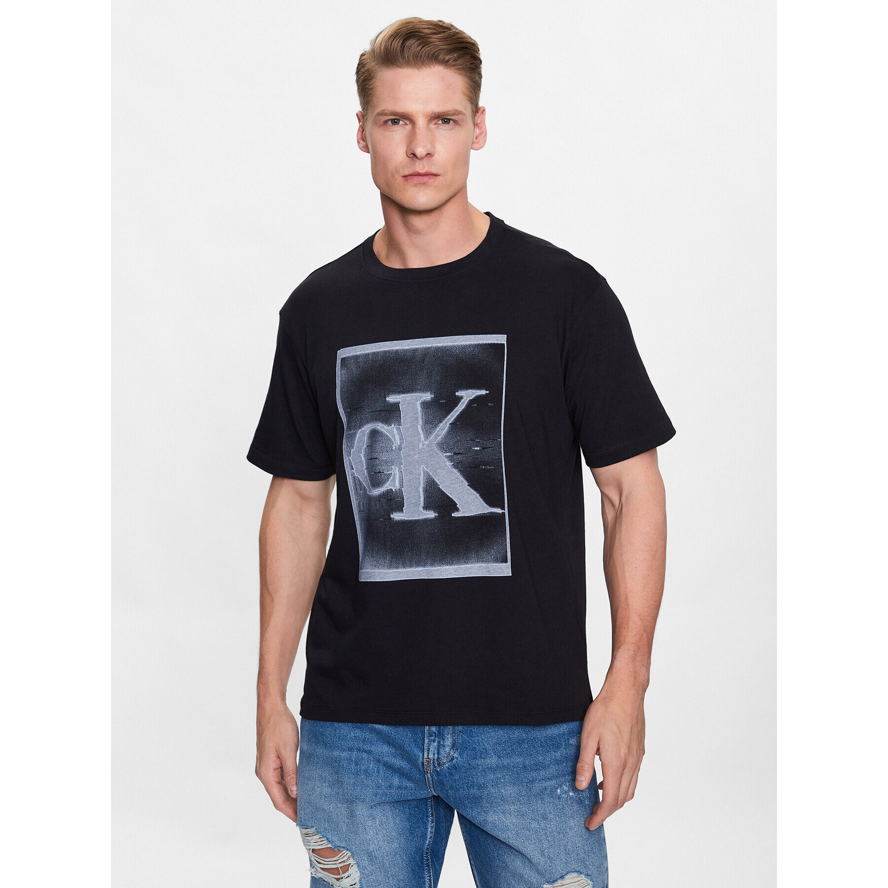 Calvin Klein Póló 00GMS3K113 Fekete Regular Fit - Pepit.hu