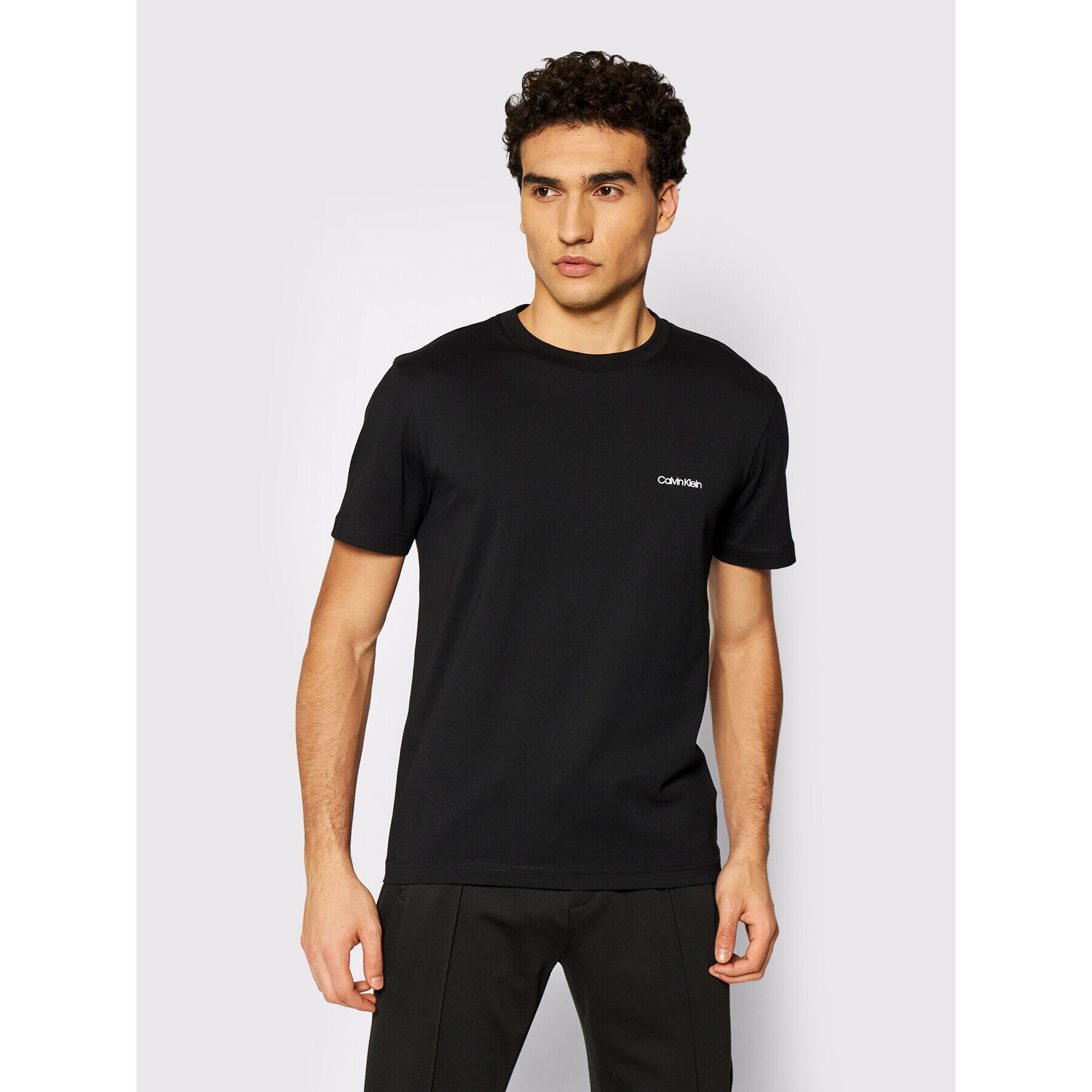 Calvin Klein Póló Chest Logo K10K104062 Fekete Regular Fit - Pepit.hu