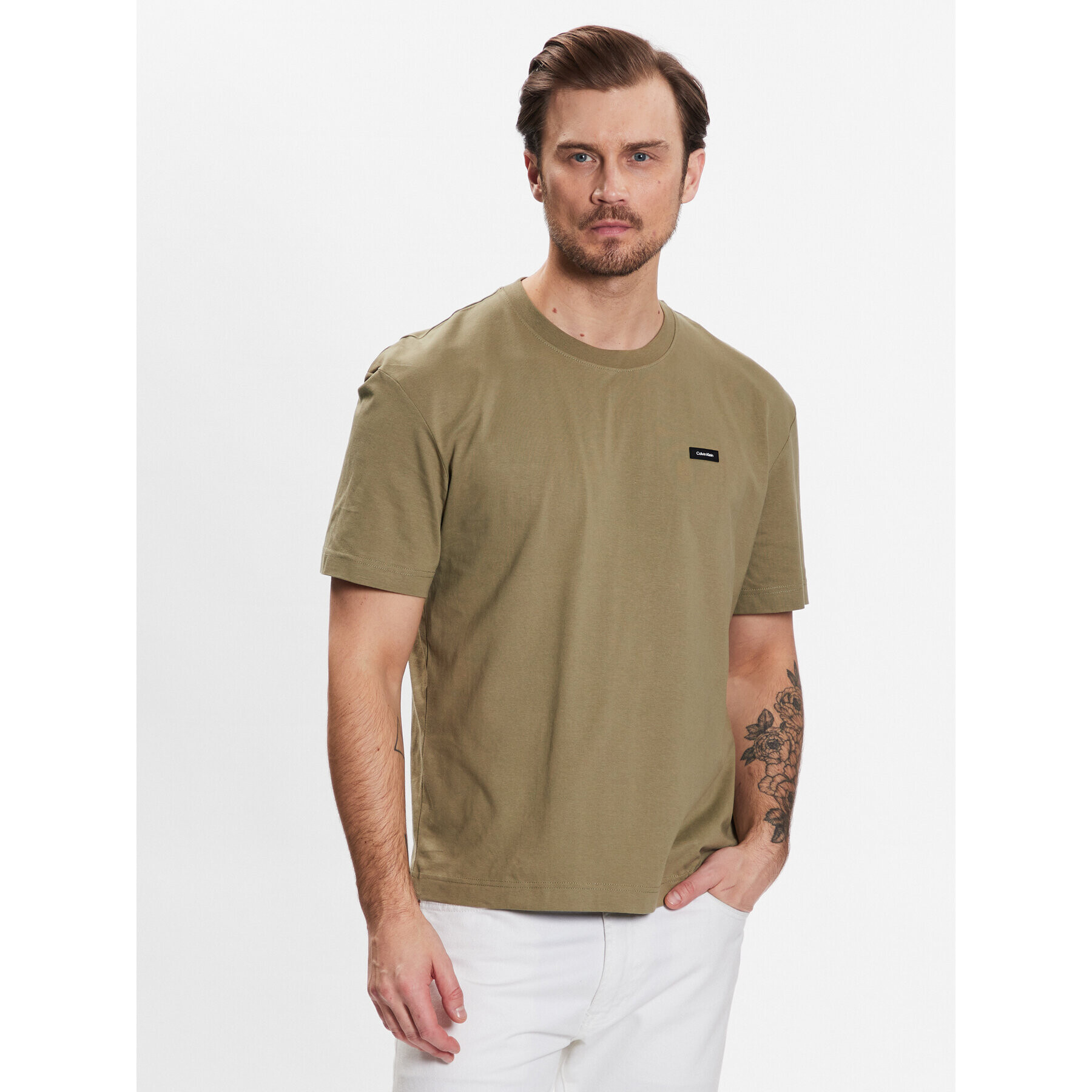 Calvin Klein Póló Cotton K10K110669 Zöld Relaxed Fit - Pepit.hu