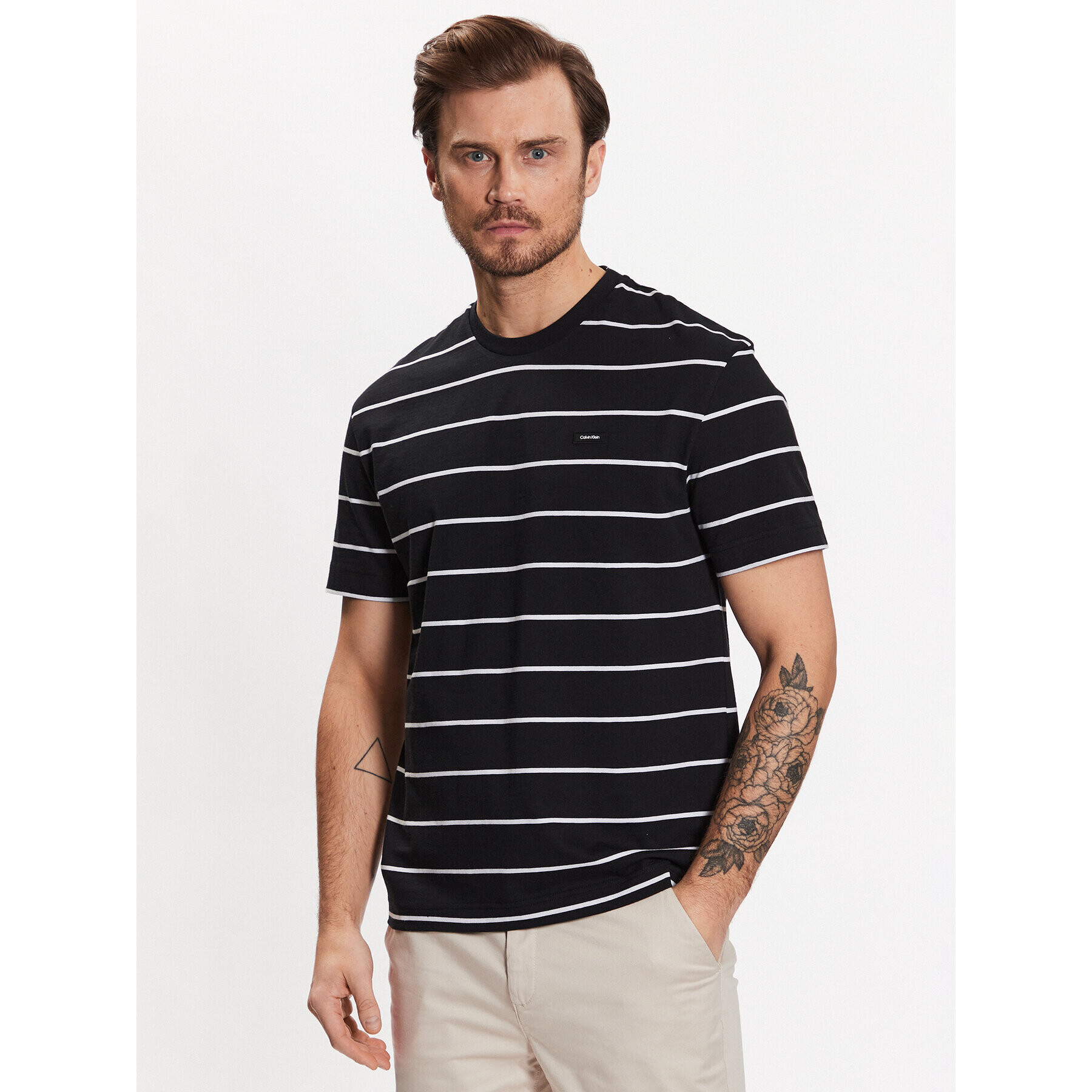 Calvin Klein Póló Cotton K10K111169 Fekete Regular Fit - Pepit.hu