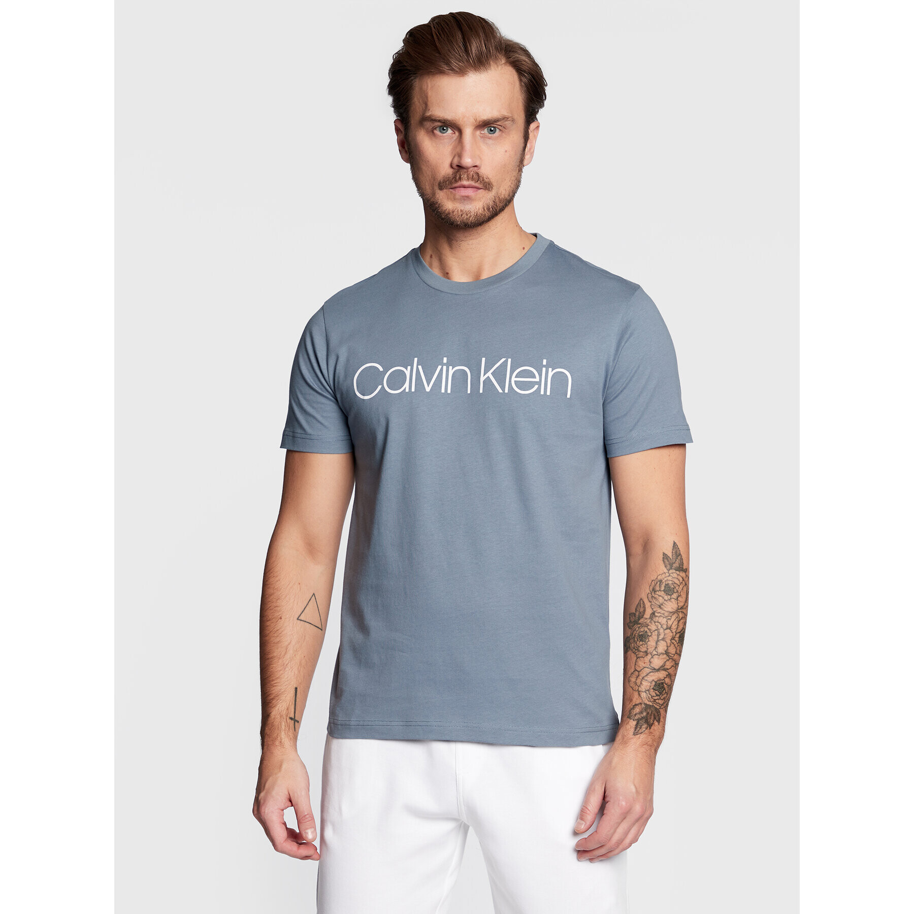 Calvin Klein Póló Front Logo K10K103078 Kék Regular Fit - Pepit.hu