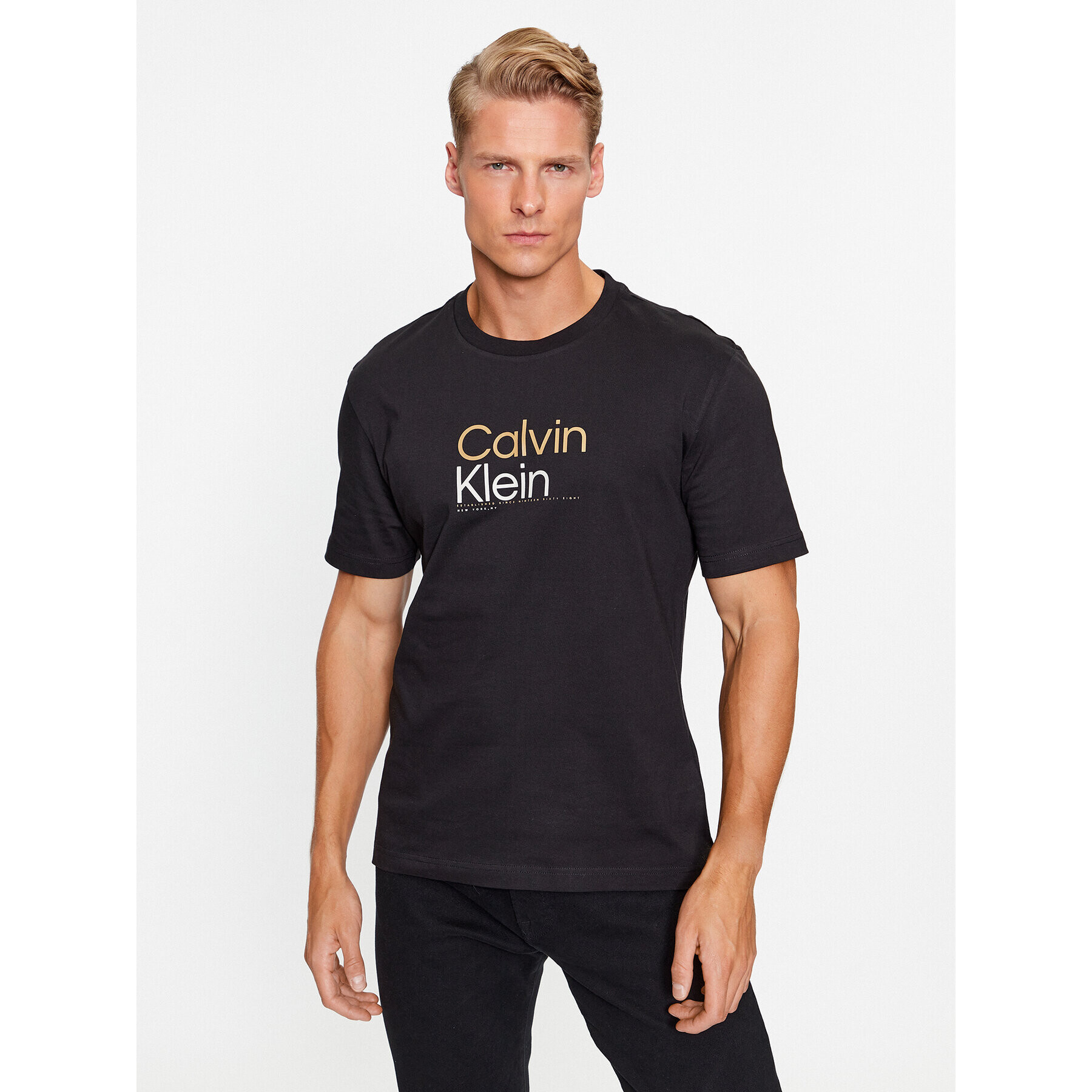 Calvin Klein Póló K10K111841 Fekete Regular Fit - Pepit.hu