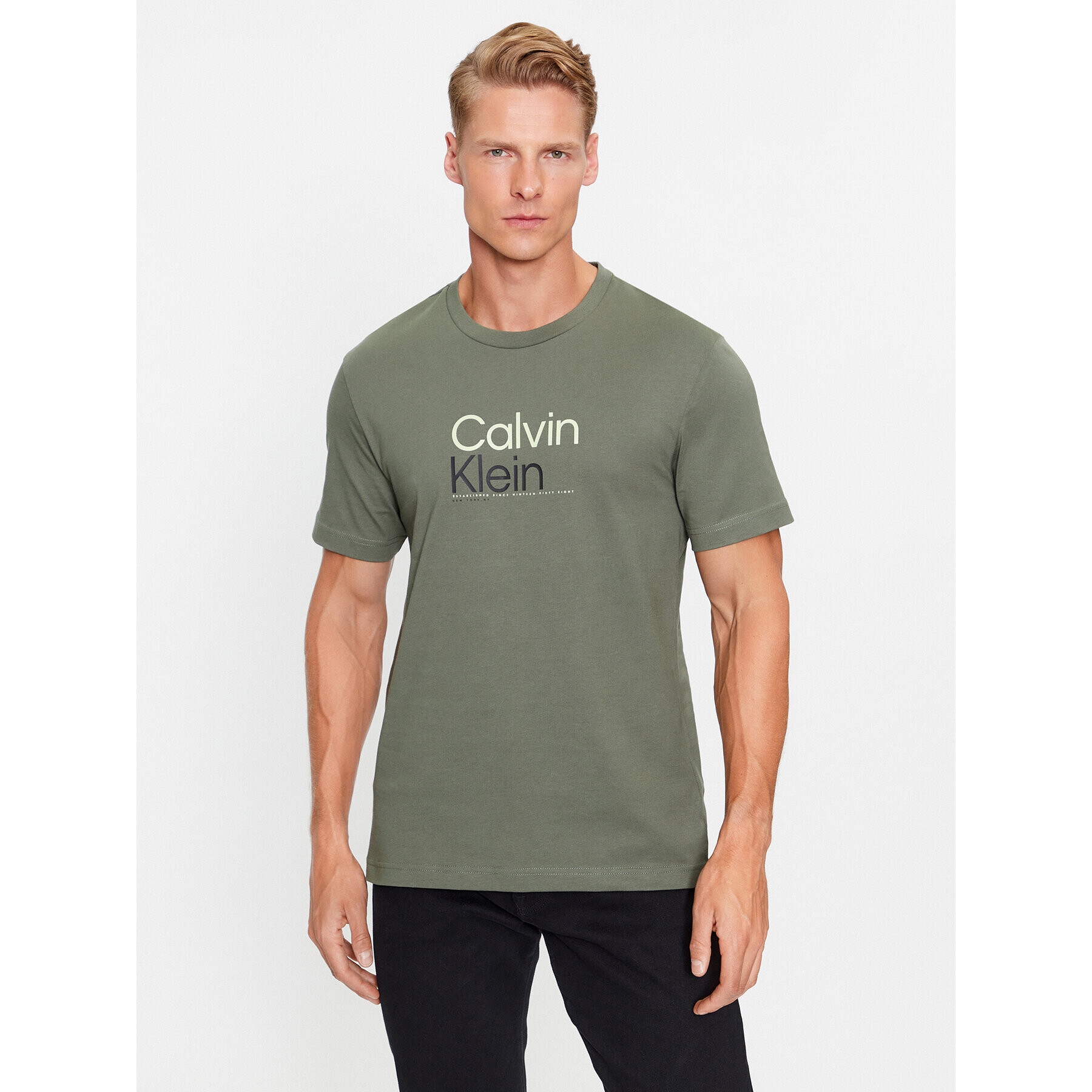 Calvin Klein Póló K10K111841 Zöld Regular Fit - Pepit.hu