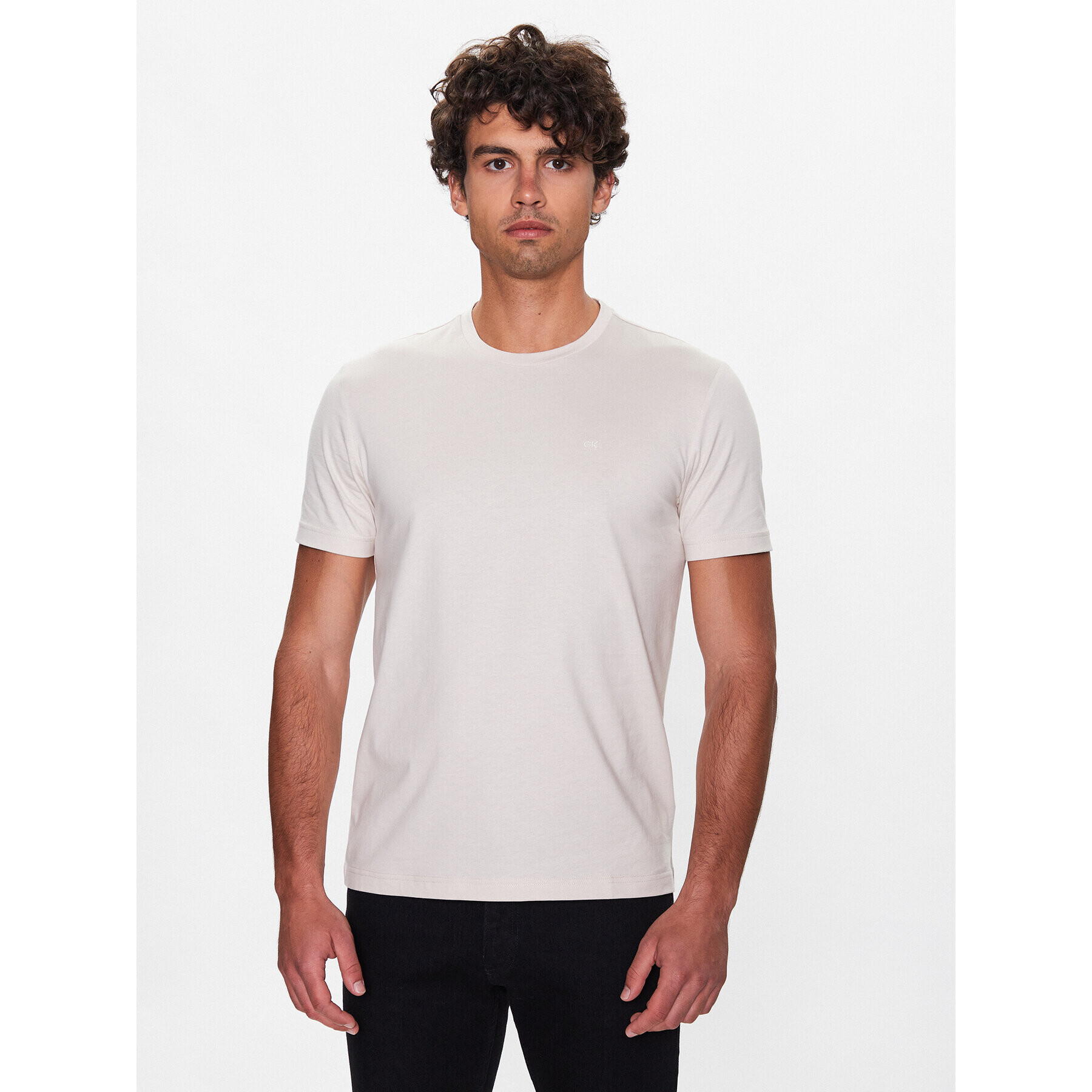 Calvin Klein Póló Smooth K10K110589 Bézs Regular Fit - Pepit.hu