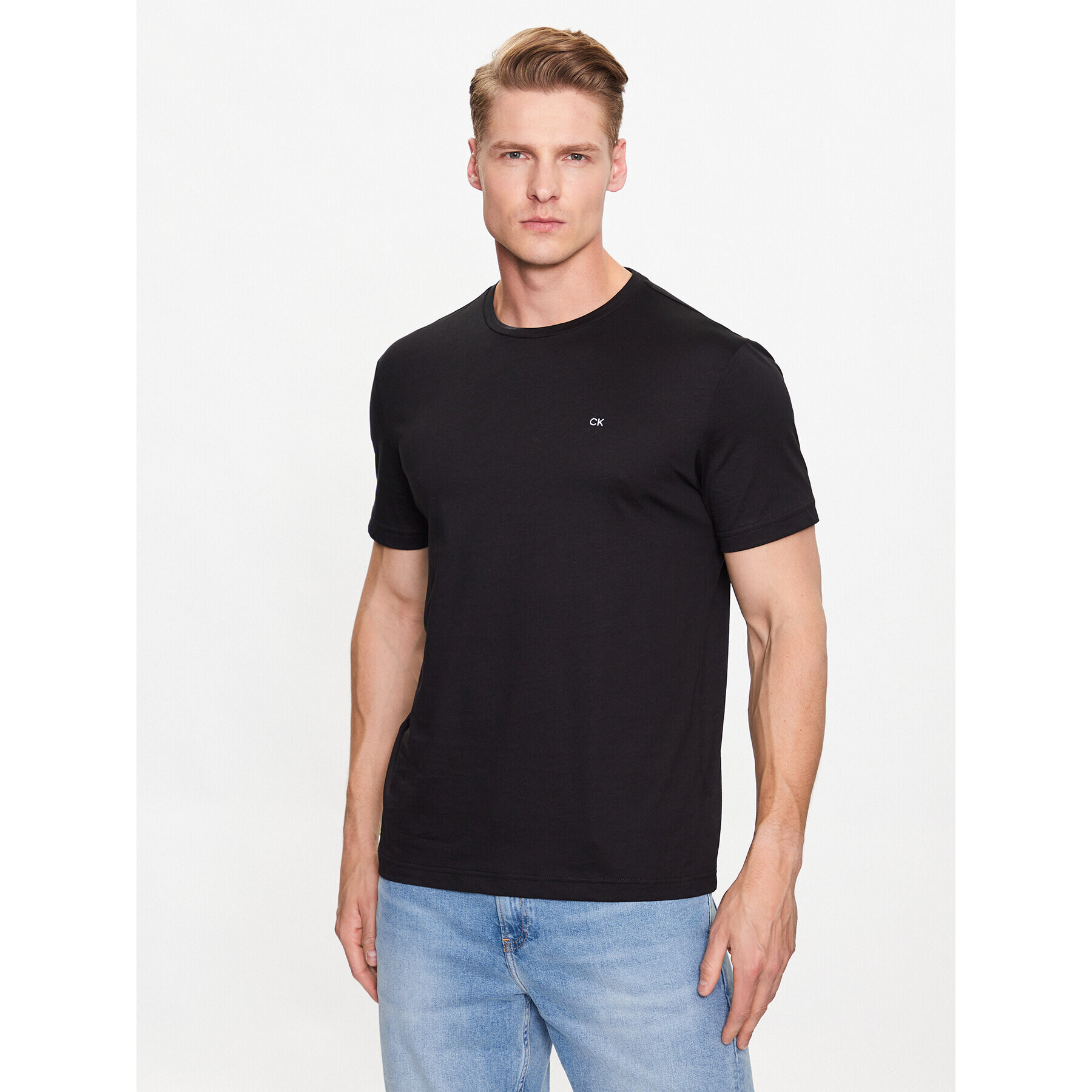 Calvin Klein Póló Smooth K10K110589 Fekete Regular Fit - Pepit.hu