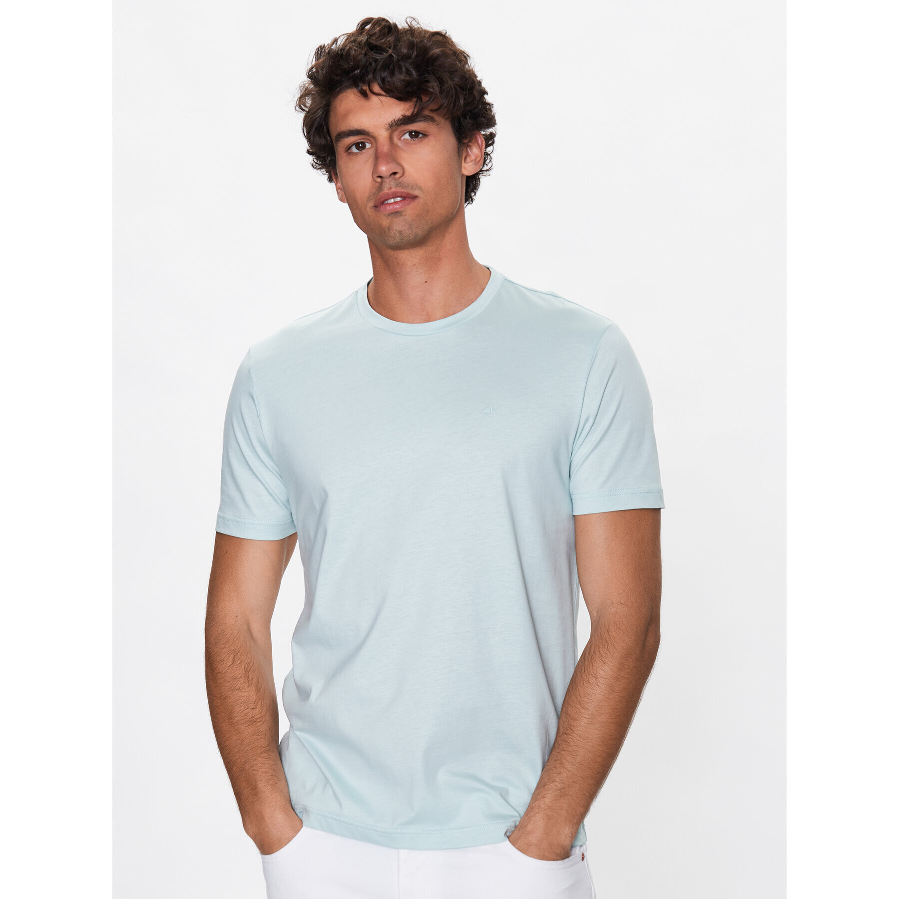 Calvin Klein Póló Smooth K10K110589 Zöld Regular Fit - Pepit.hu